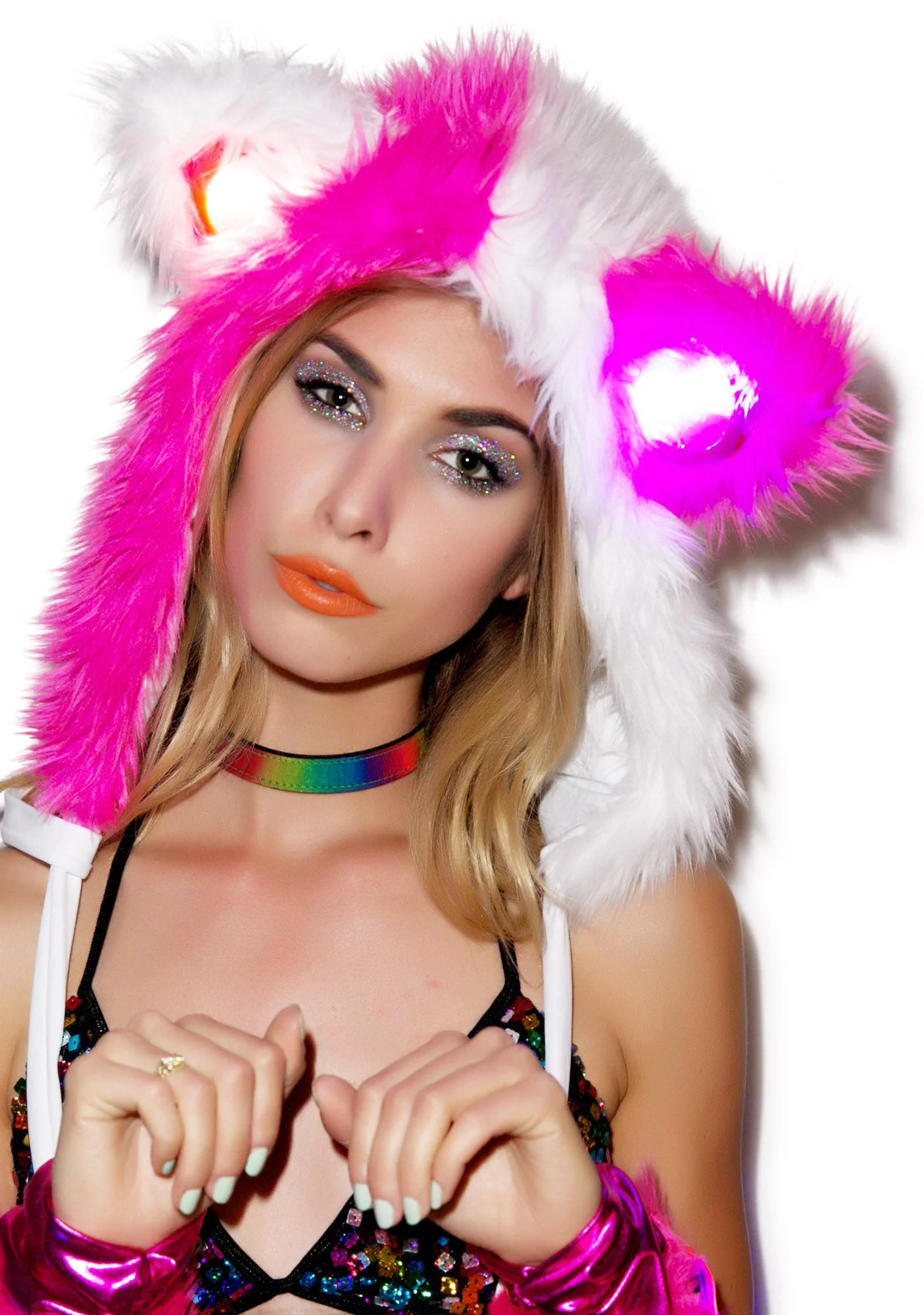 Gettin' Freaky Faux Fur Hood - Black - Image 5