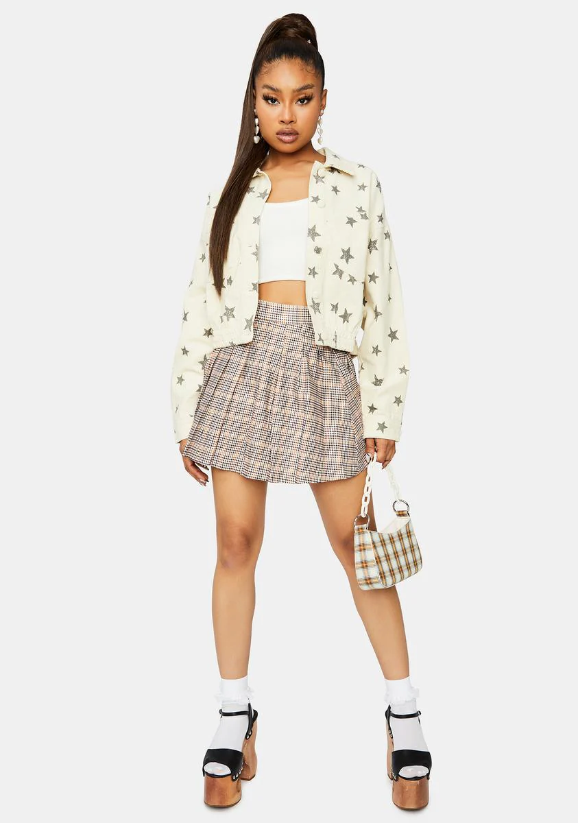 Getting Ideas Pleated Plaid Mini Skirt - Image 3