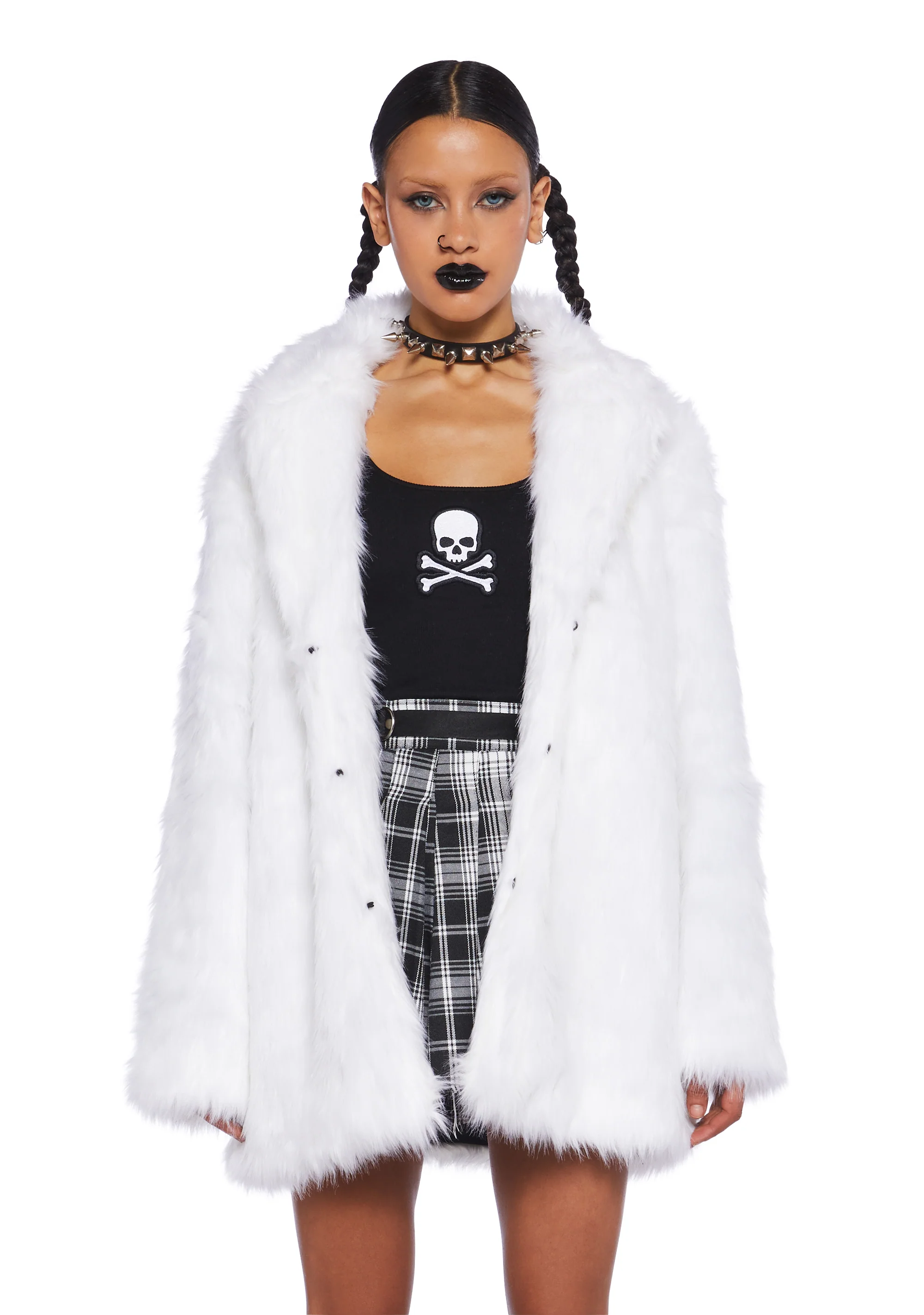 Ghostly Glam Faux Fur Coat - Image 2