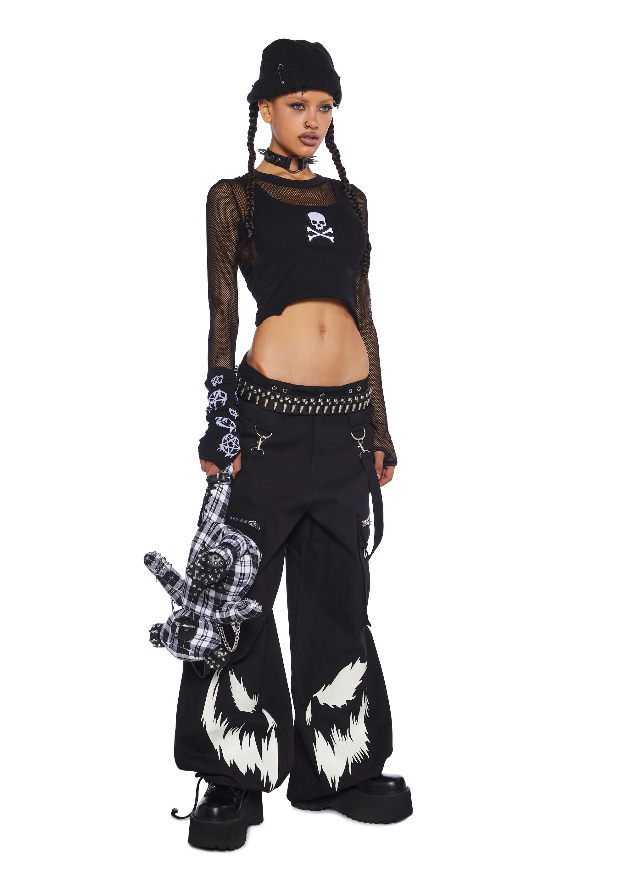 Ghoulish Glow In The Dark Wide Leg Pants - Image 5