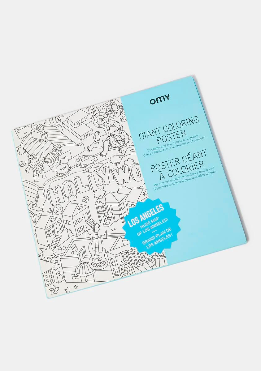 Giant Los Angeles Coloring Poster - Blue - Image 3