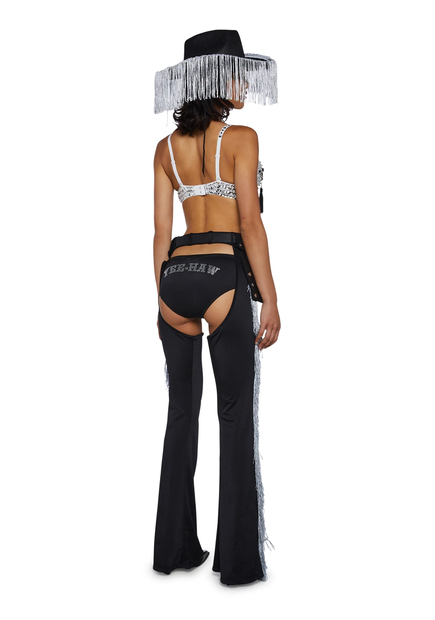 Giddy Up Rhinestone Cowgirl Costume - Black - Image 4