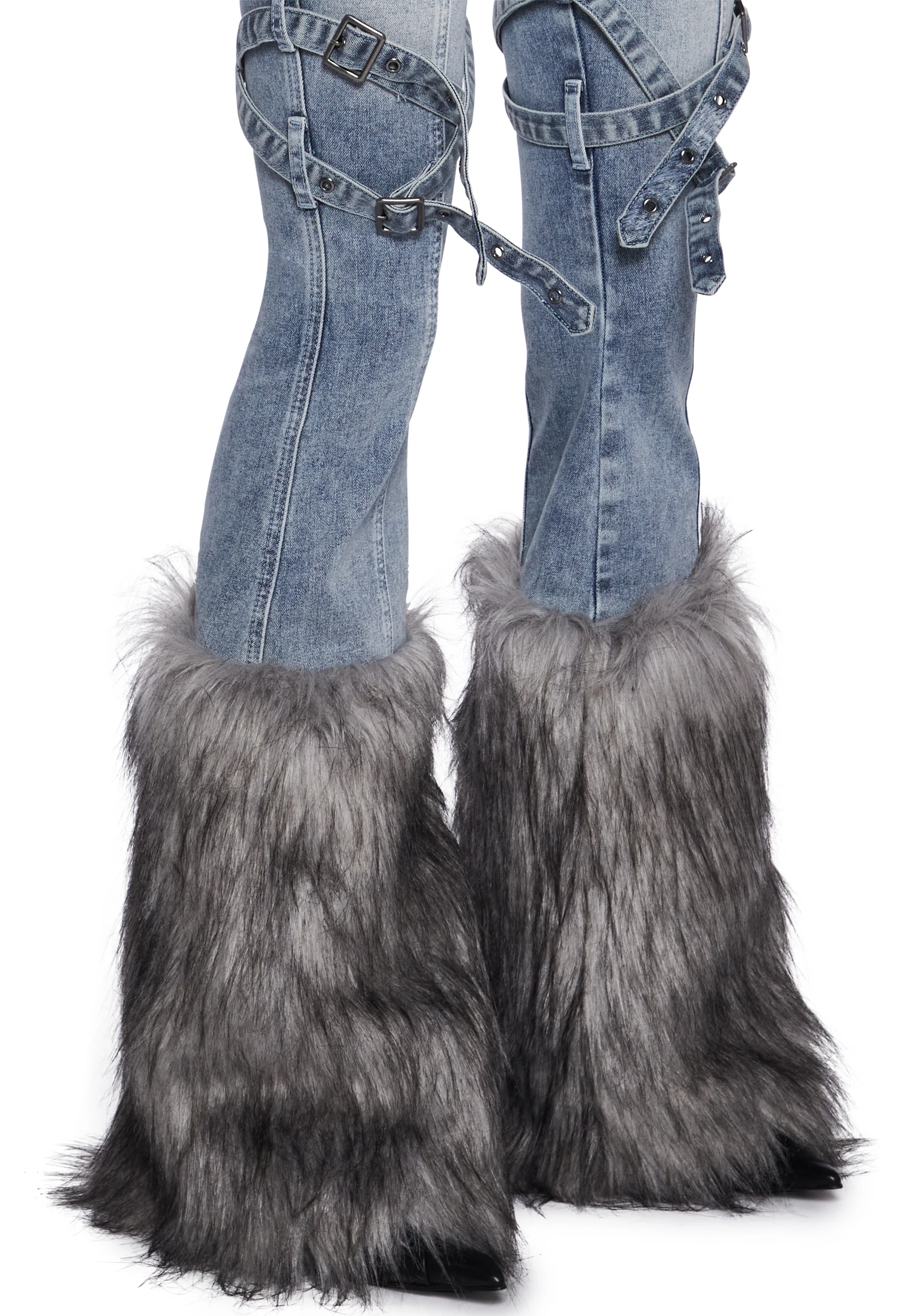 Gigi Faux Fur Denim Jeans - Image 5