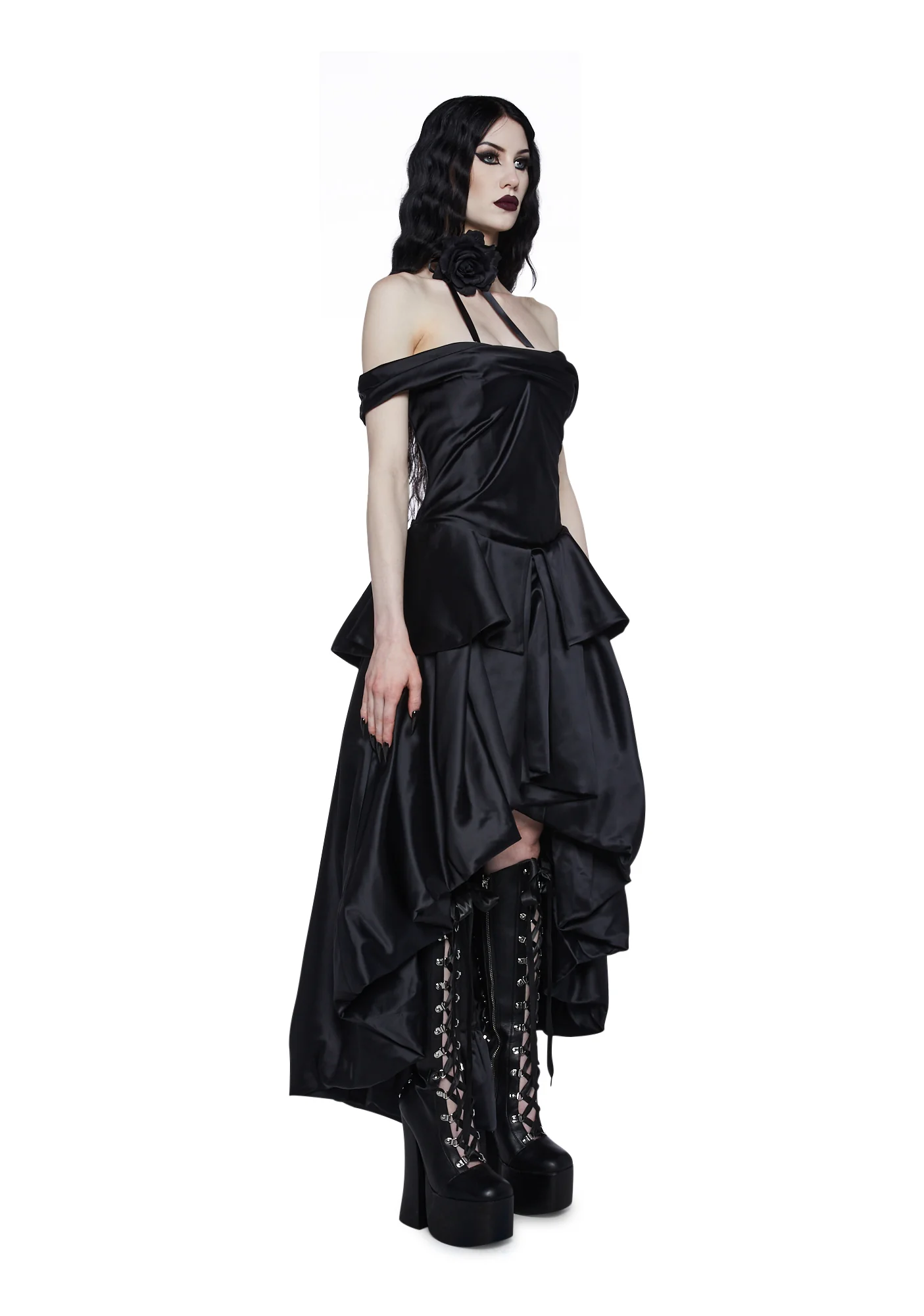 Gilded Shadows High-Low Dress - Image 3