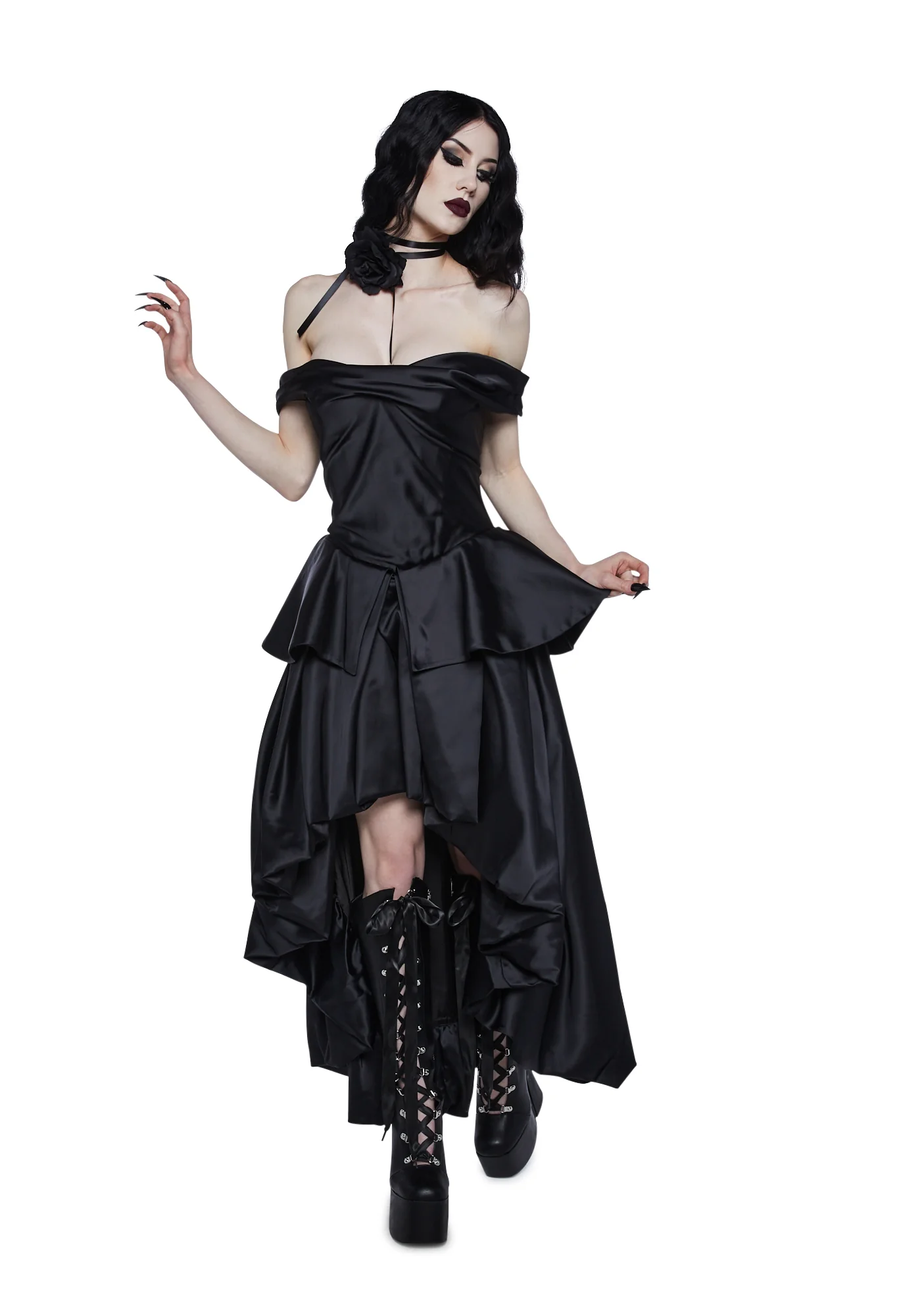 Gilded Shadows High-Low Dress - Image 5