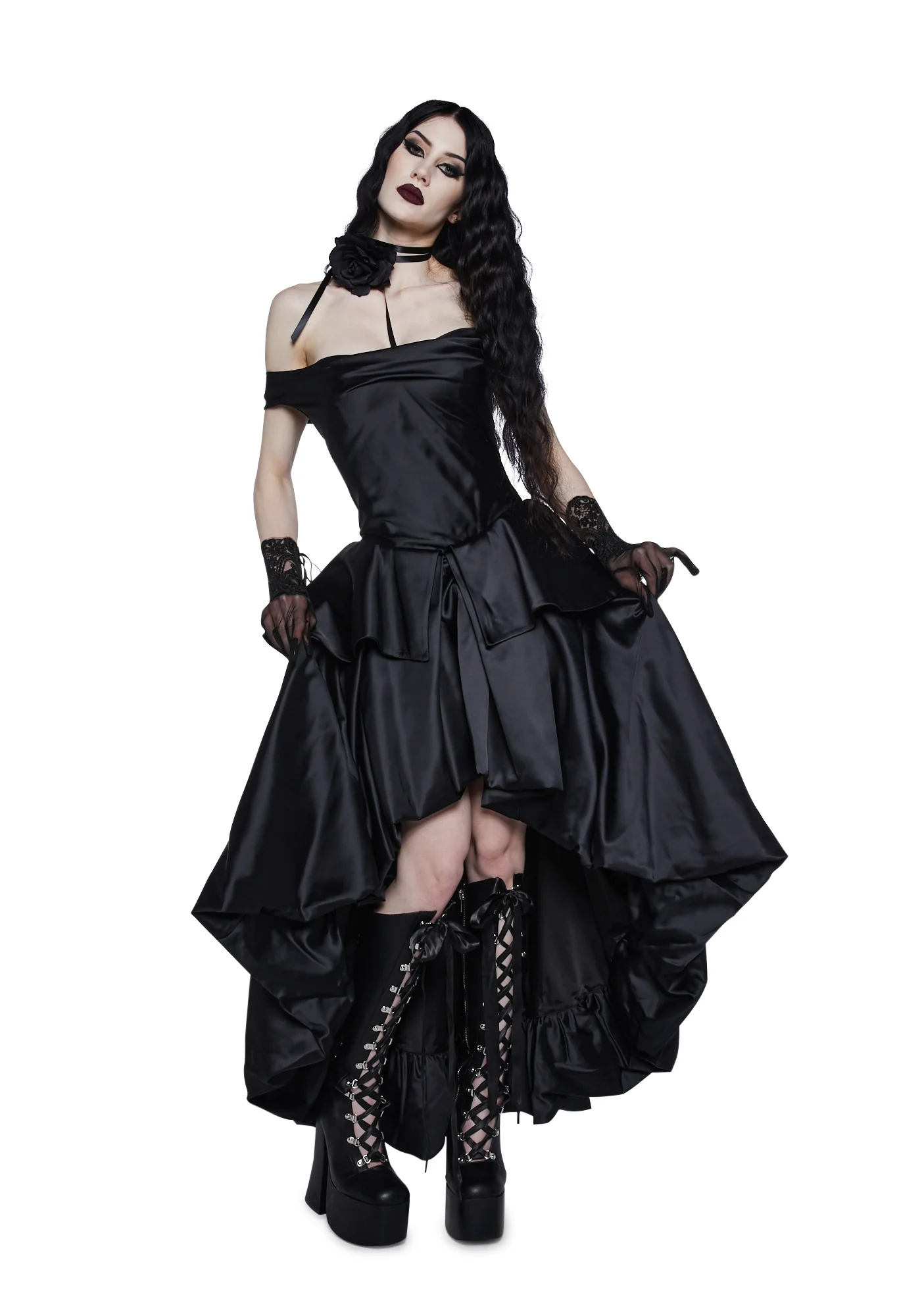 Gilded Shadows High-Low Dress - Image 6
