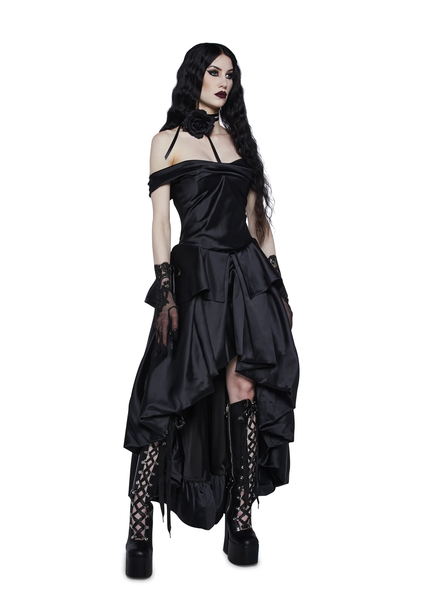 Gilded Shadows High-Low Dress - Image 7