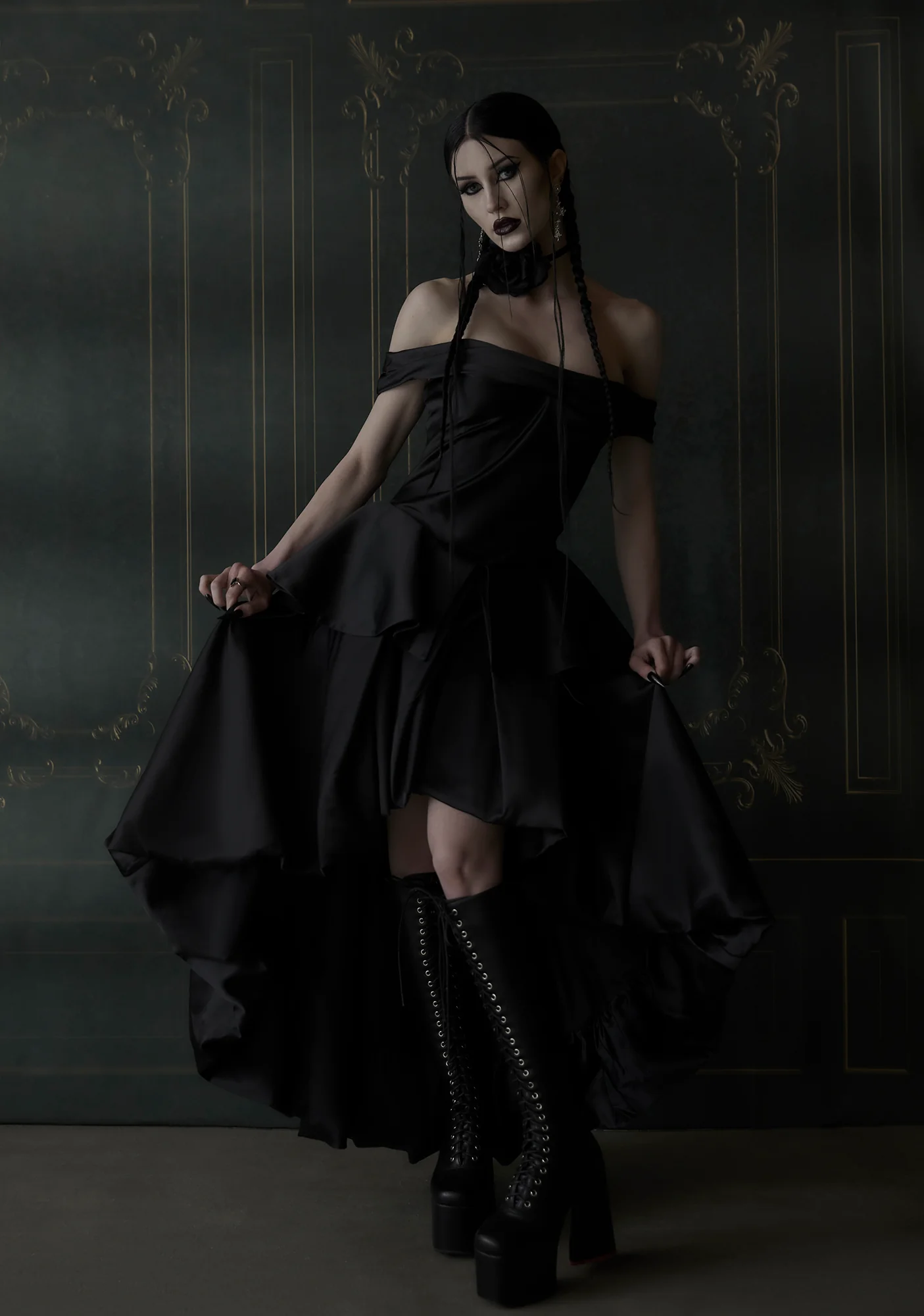 Gilded Shadows High-Low Dress - Image 9