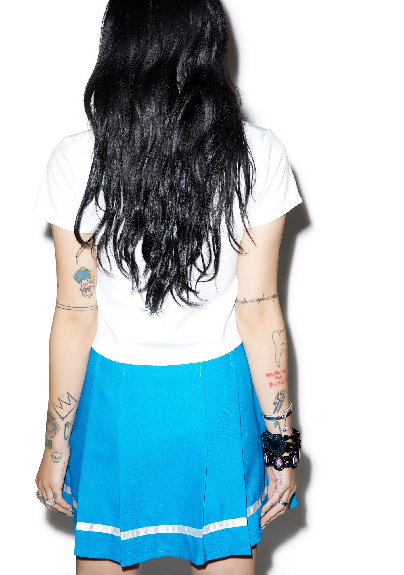 Gimme A Yes Pleated Skirt - Light Blue - Image 2