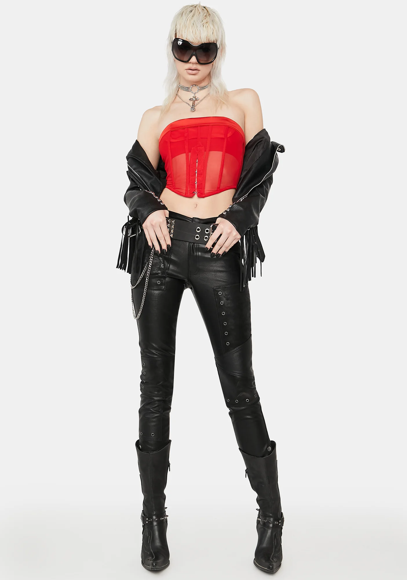Gimme Attitude Corset Top - Red - Image 2