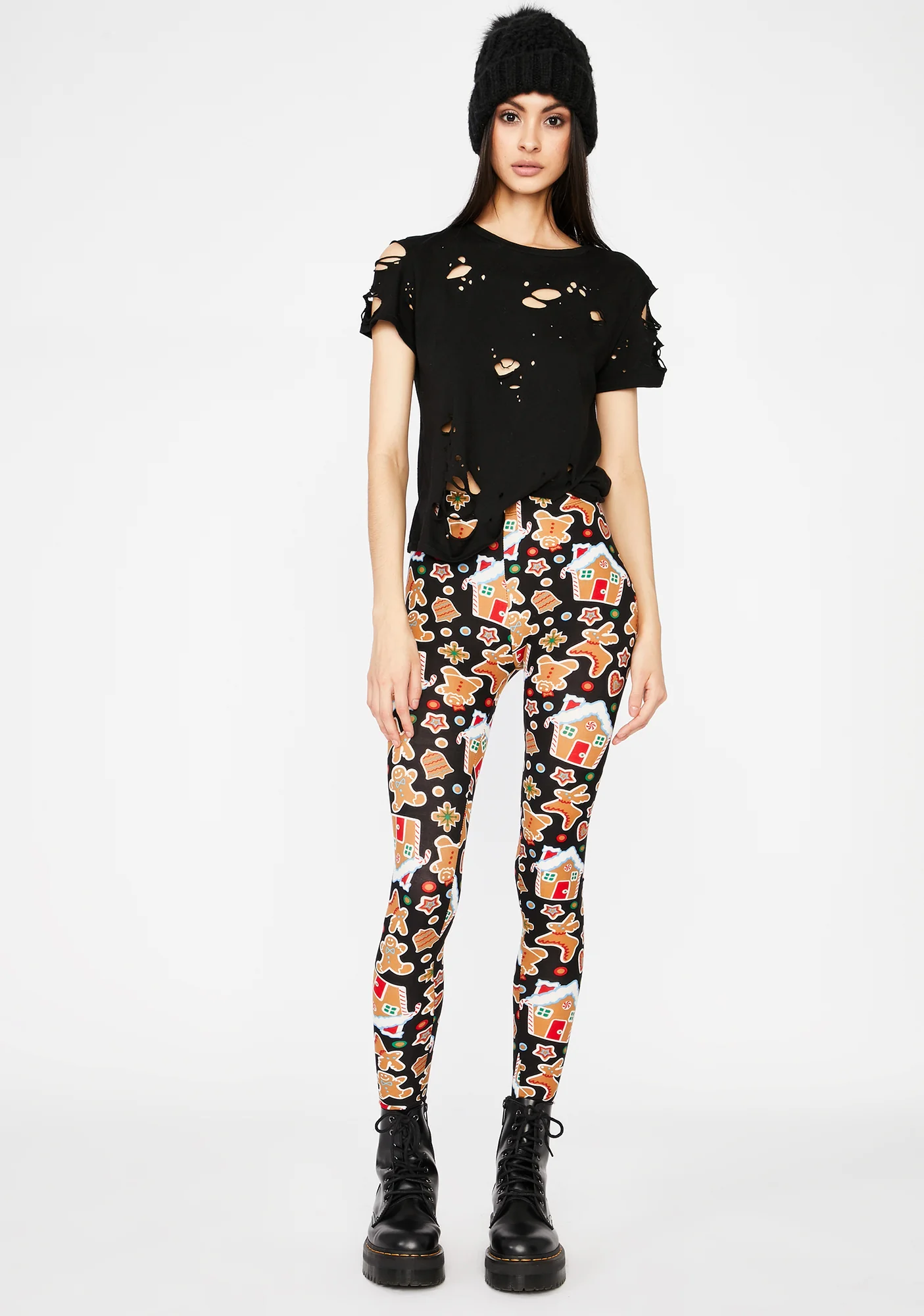 Gingerbread Dreams Printed Leggings - Image 3