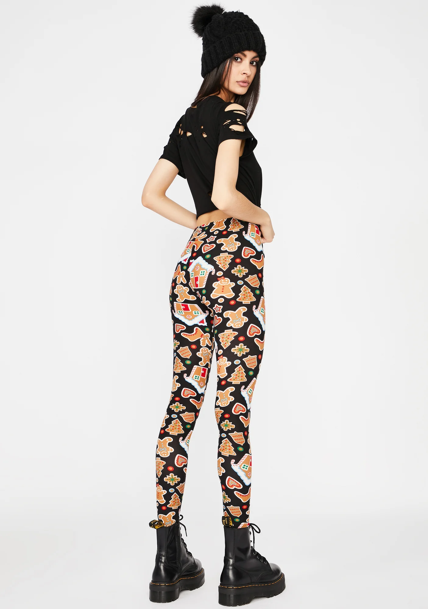Gingerbread Dreams Printed Leggings - Image 4