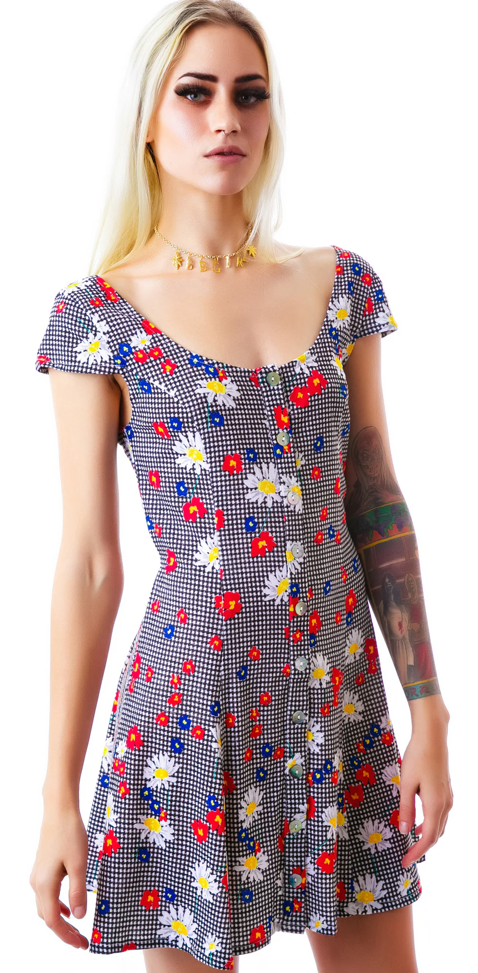 Gingham Daisy Dress - Image 3