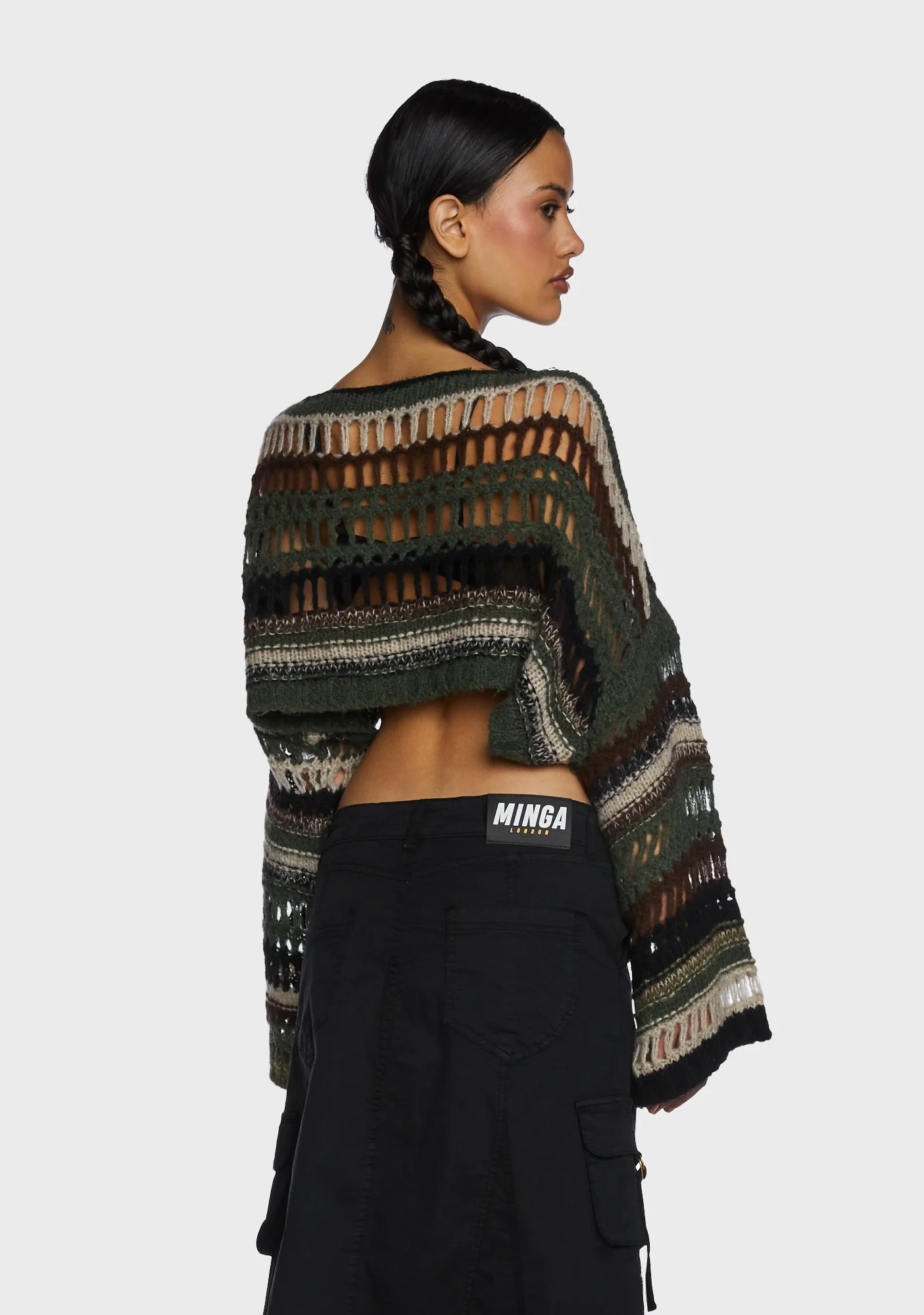 Giselle Extreme Cropped Sweater - Green - Image 4