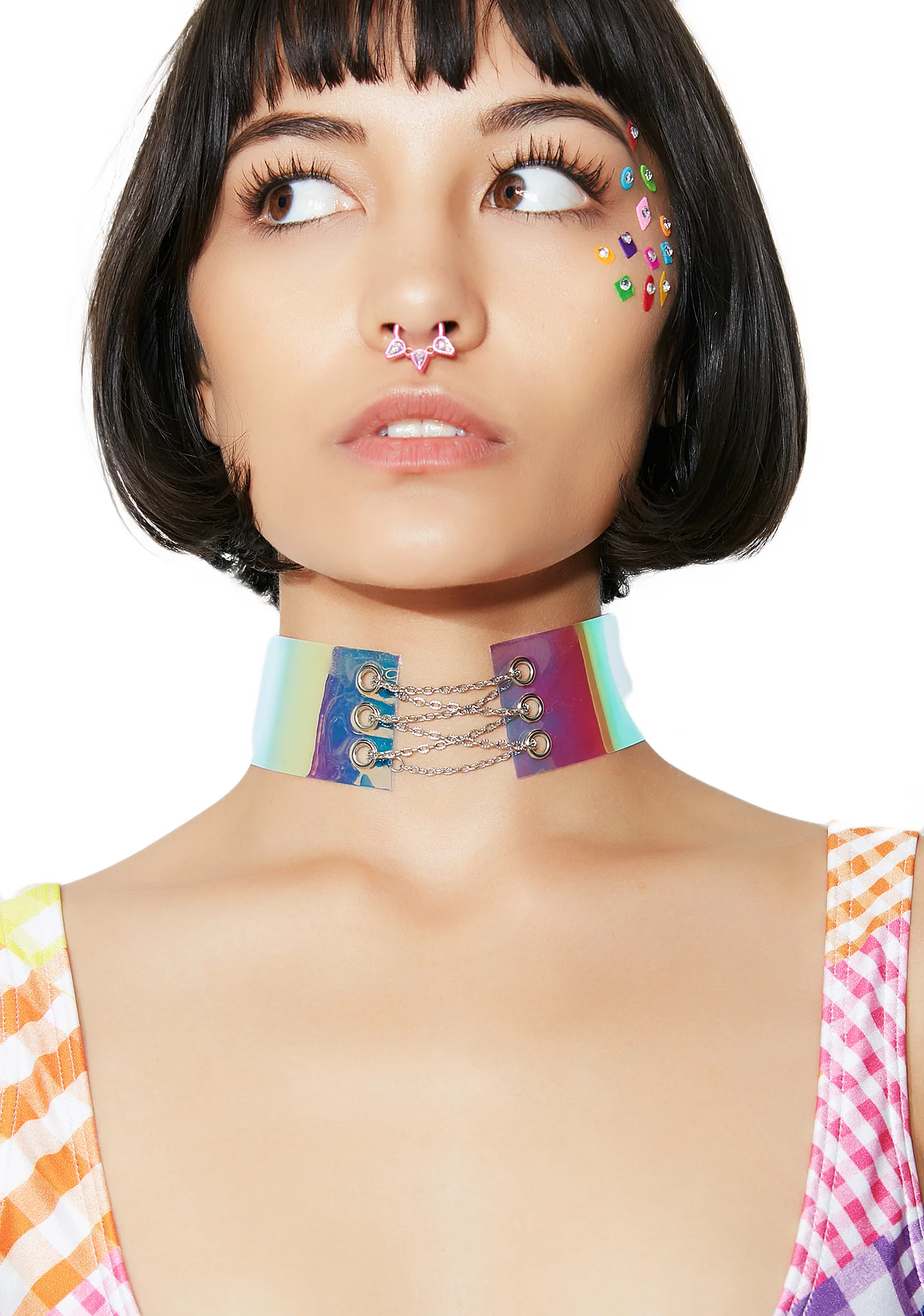 Give Me Space Iridescent Chain Choker - Image 4