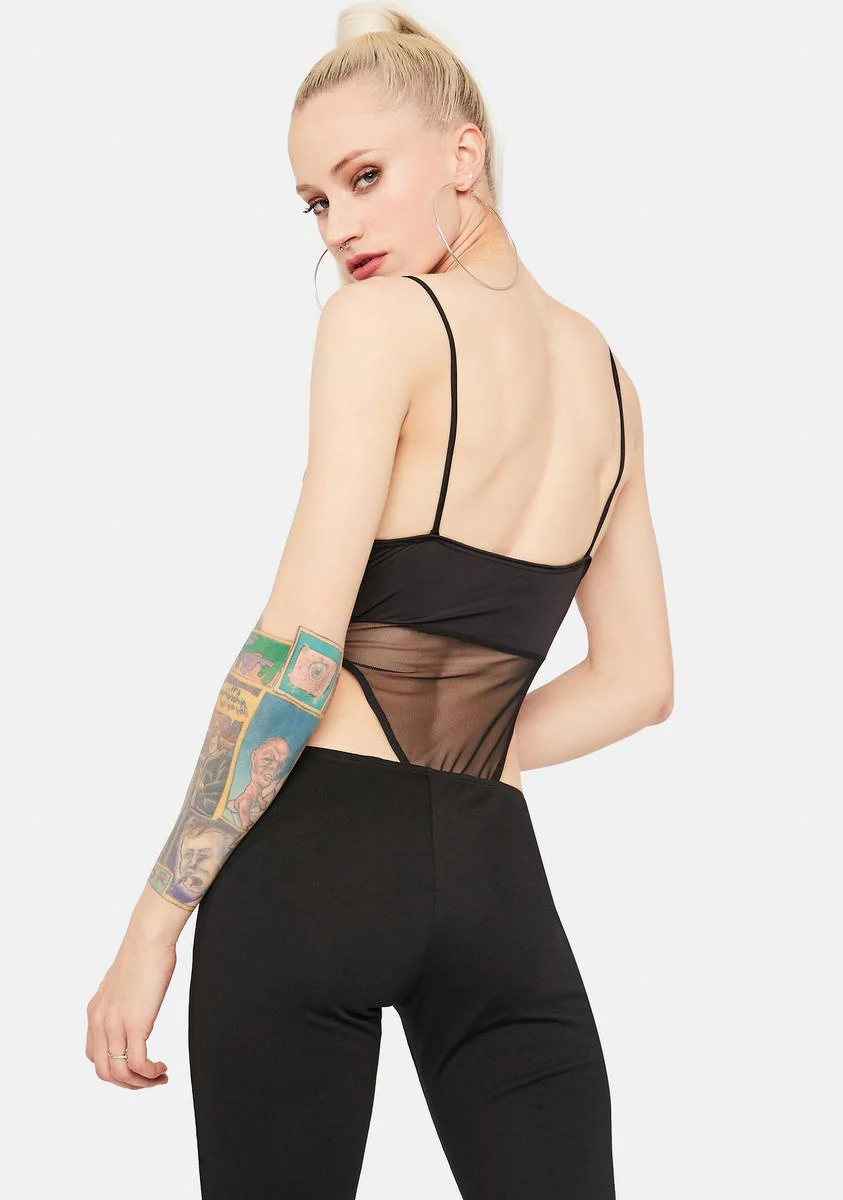 Give Me Time Paneled Mesh Bodysuit - Image 4