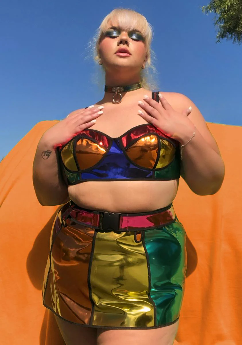 Glam Rainbow Runner Mini Skirt - Image 3