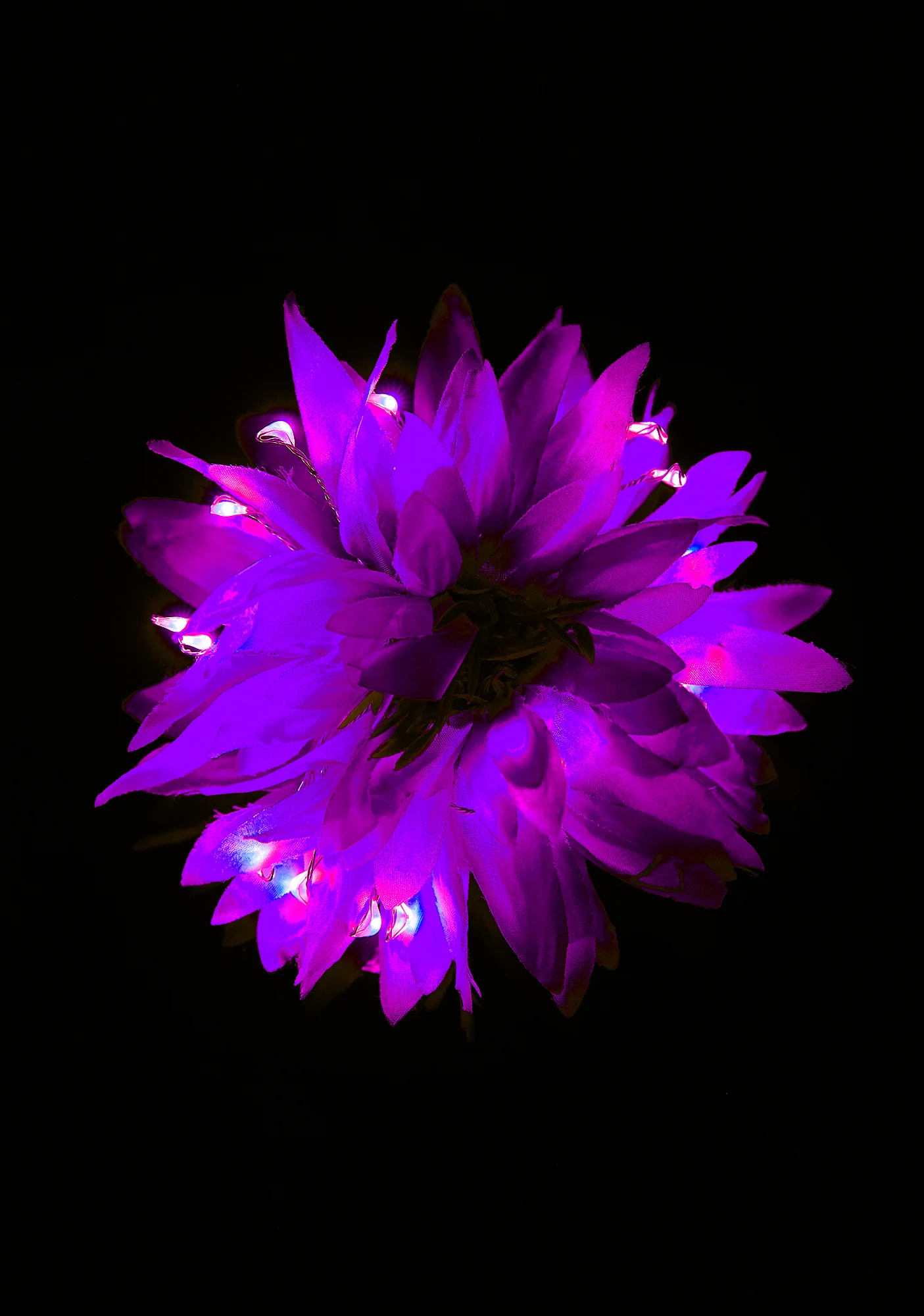 Glowing Dahlia Light Up Hair Flower - Image 2