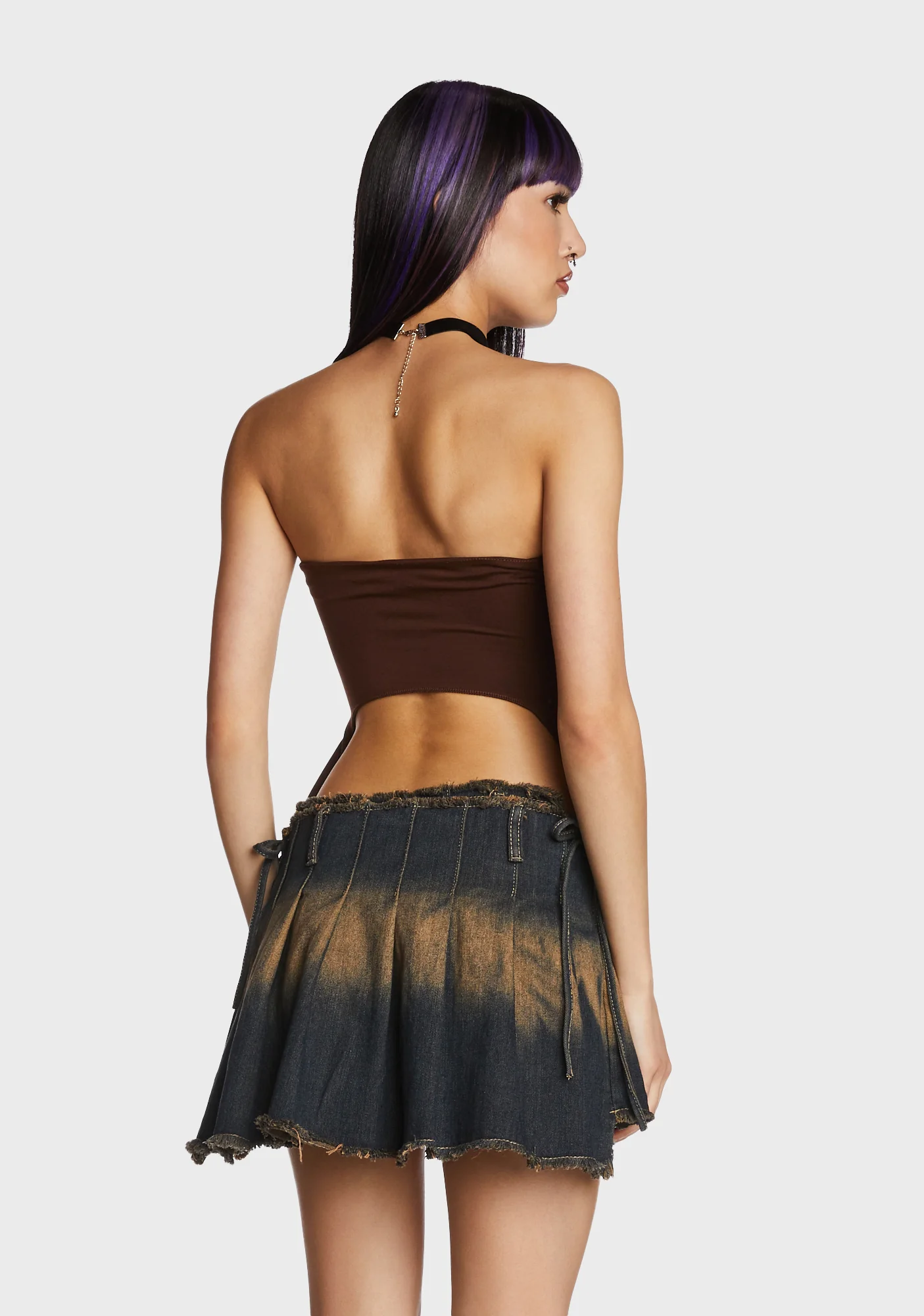 Going Mainstream Crop Top - Brown - Image 5