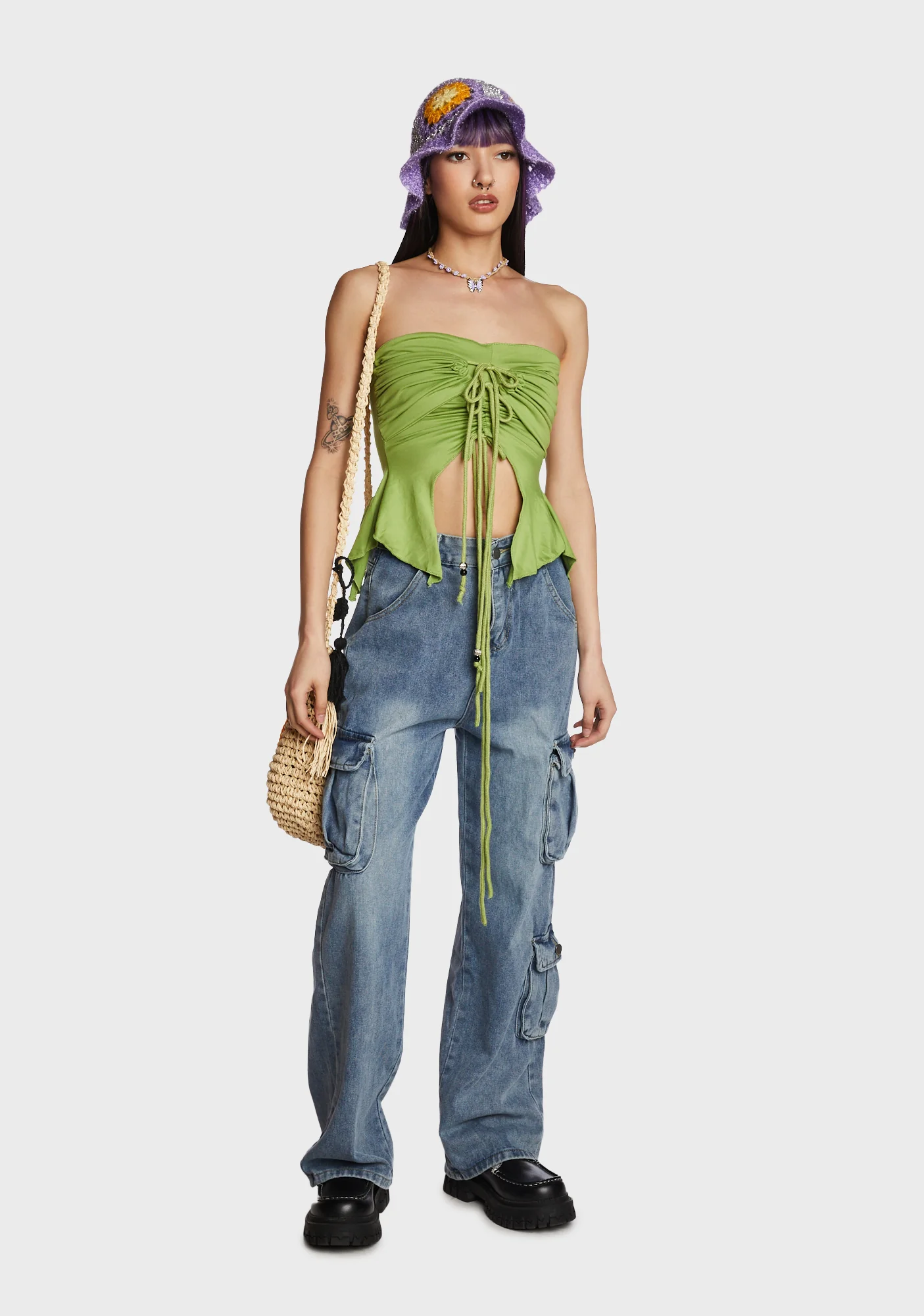 Going Mainstream Crop Top - Green - Image 3