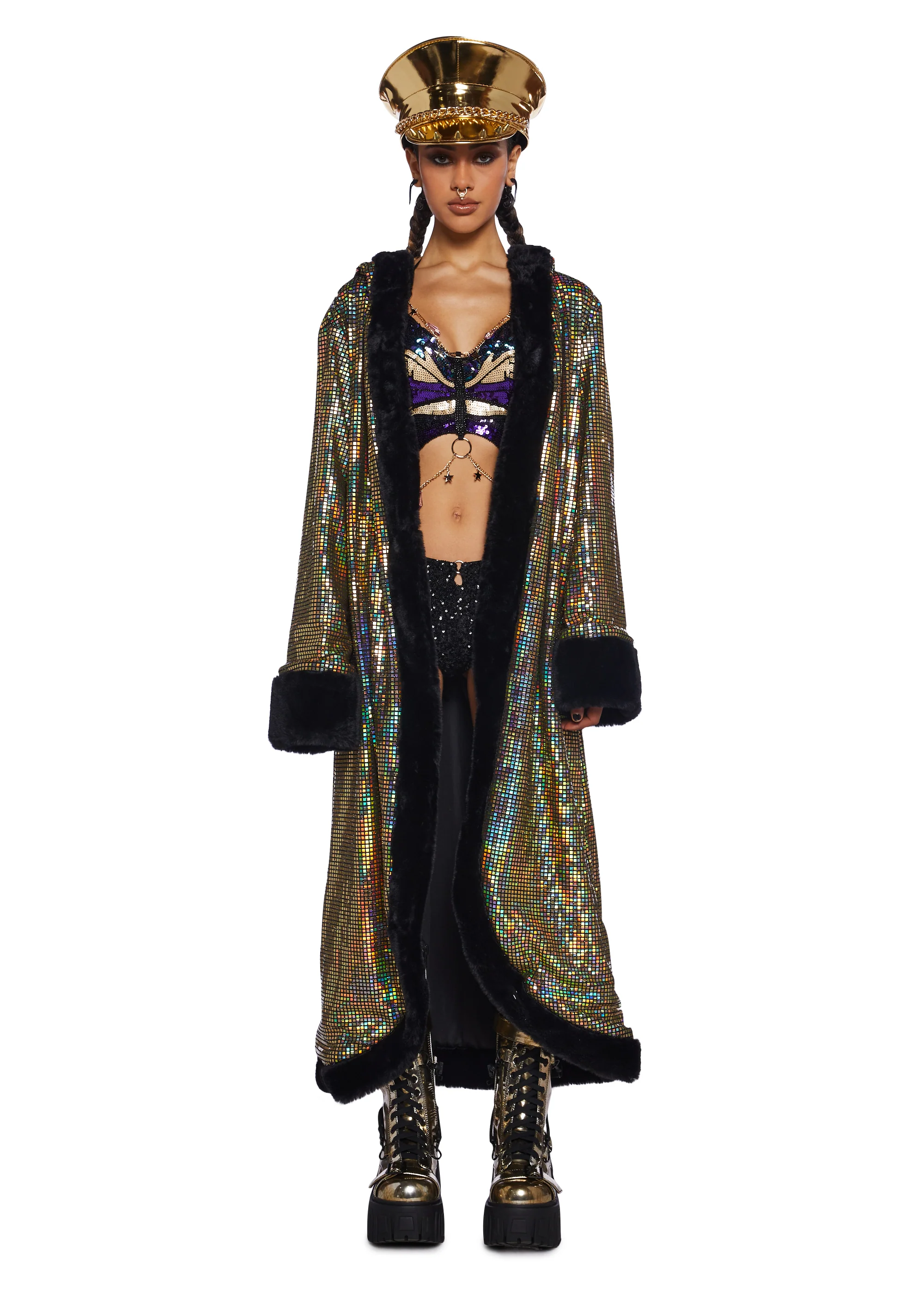 Gold Disco Fusion Hooded Duster - Image 6