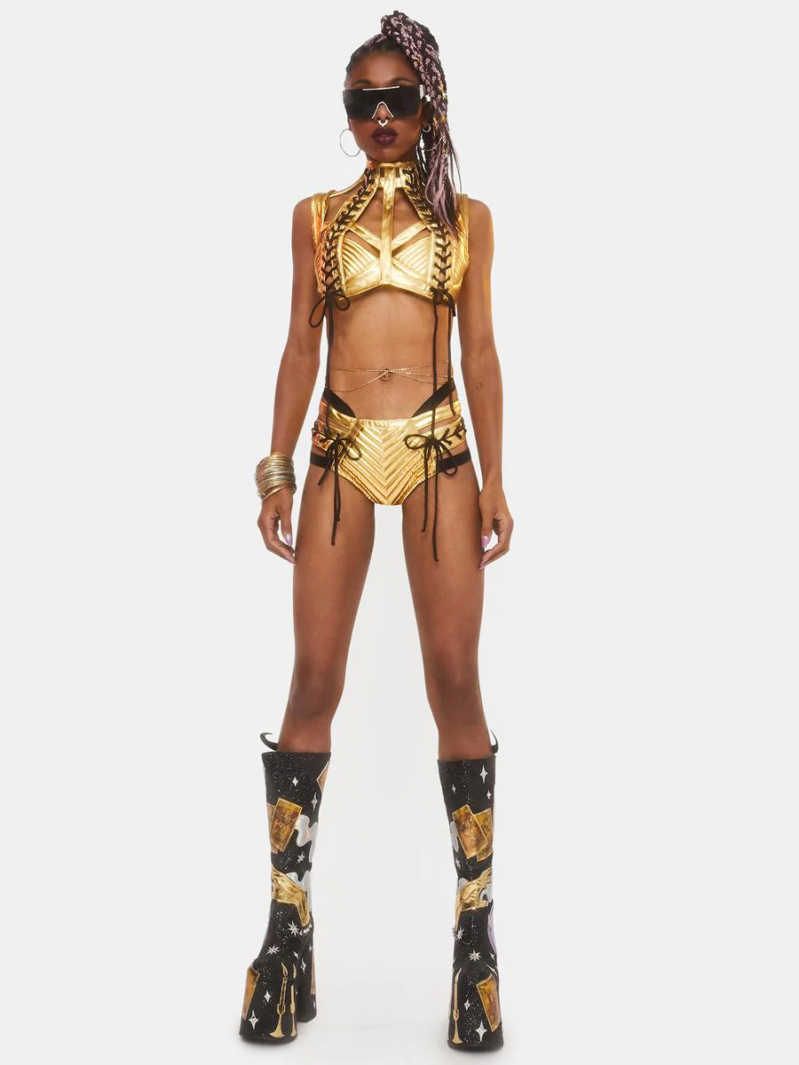 Golden Rude Awakening Lace-Up Shorts - Image 3