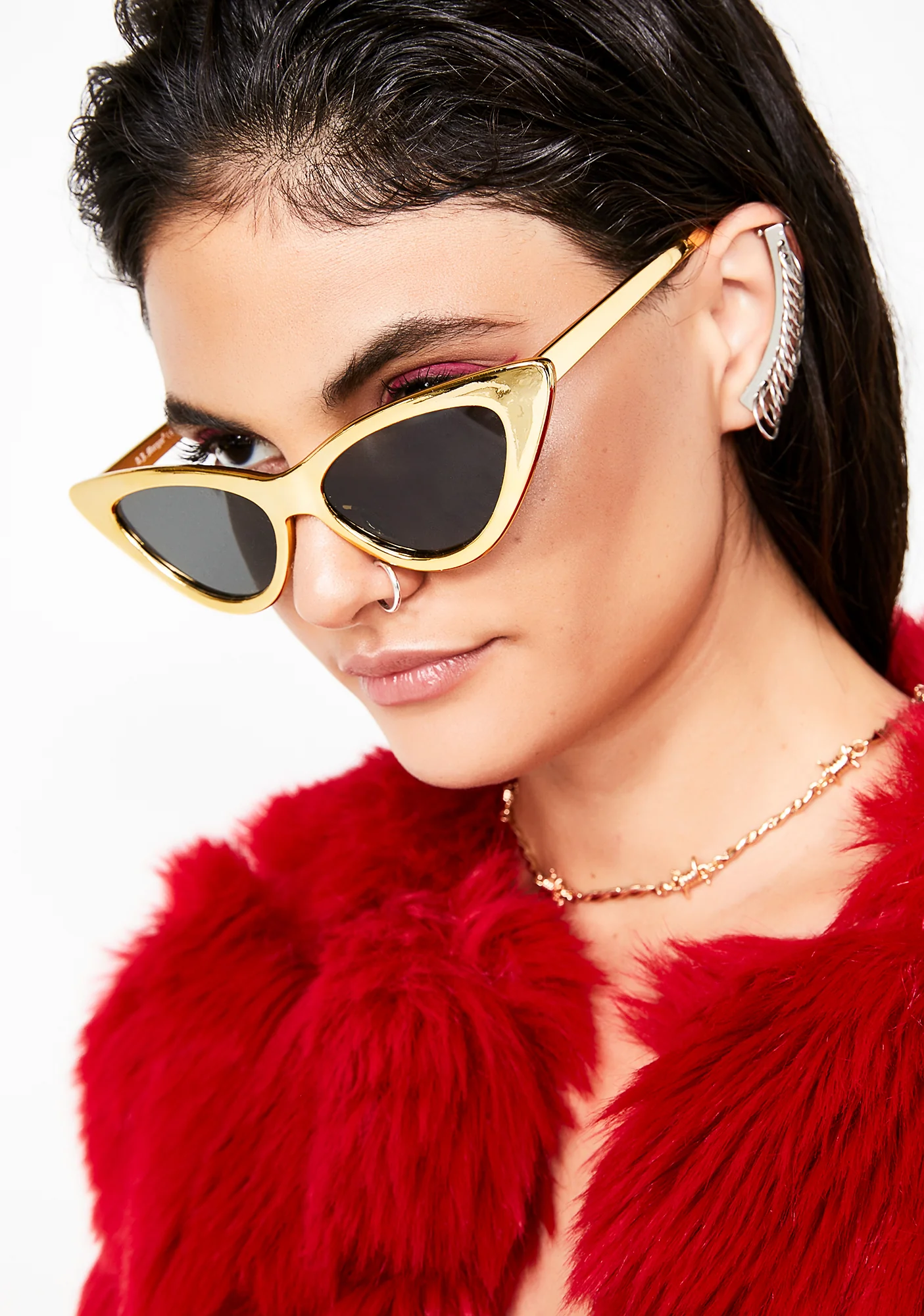 Golden Shine On Ya Metallic Sunglasses - Image 3