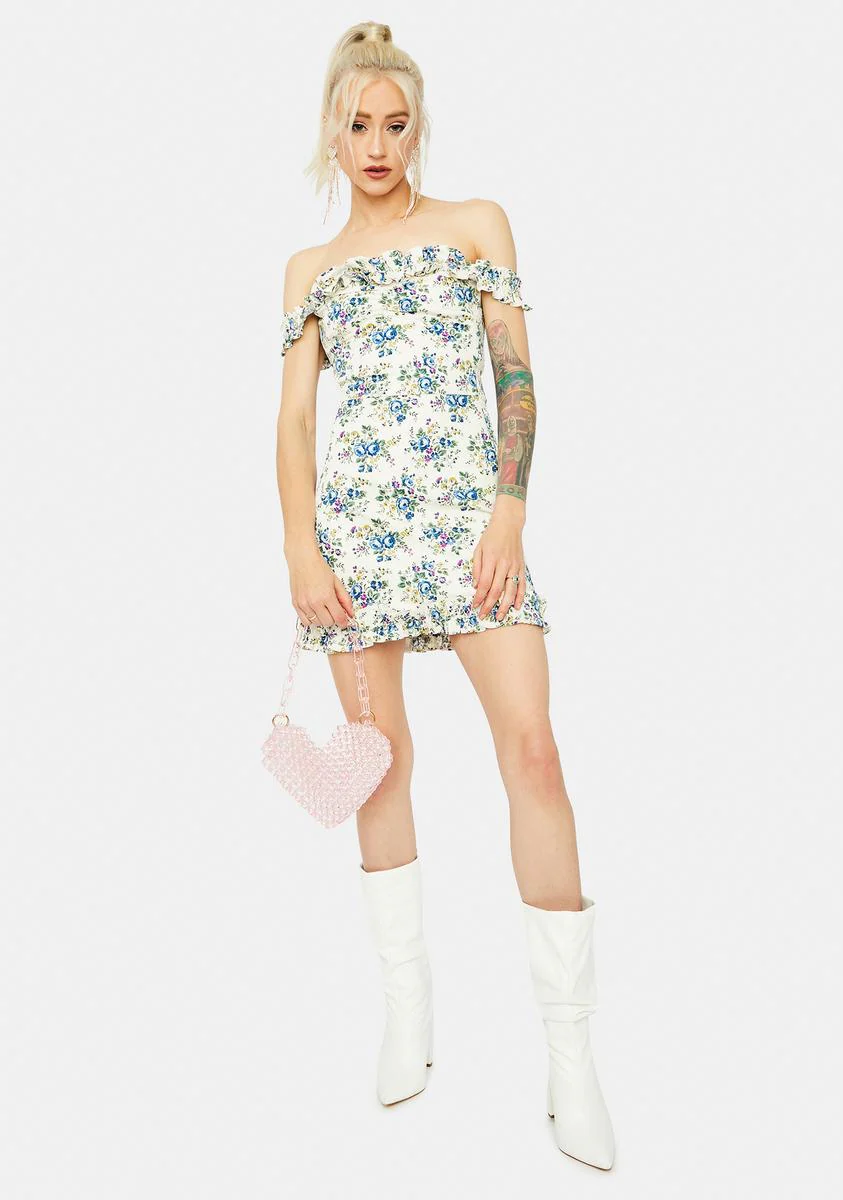 Got Talent Floral Off Shoulder Ruffle Mini Dress - Image 3