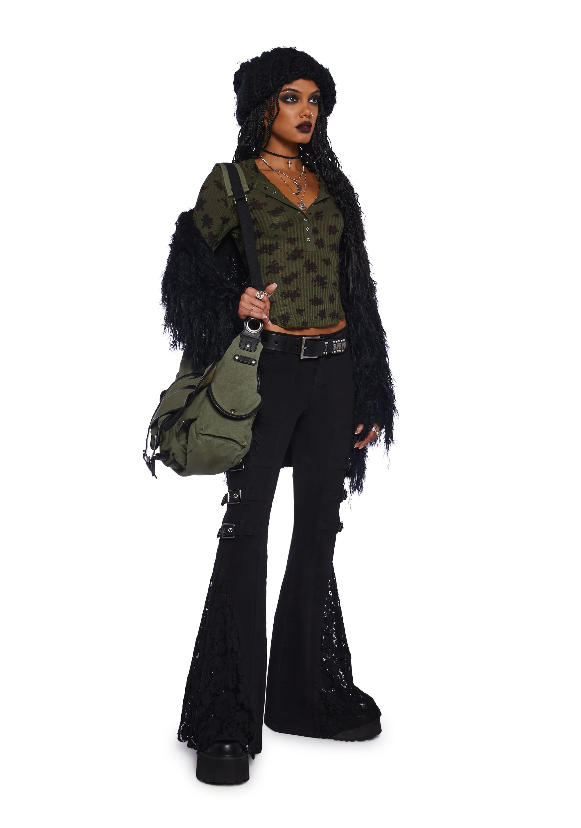 Goth In Geometry Floral Top - Image 2