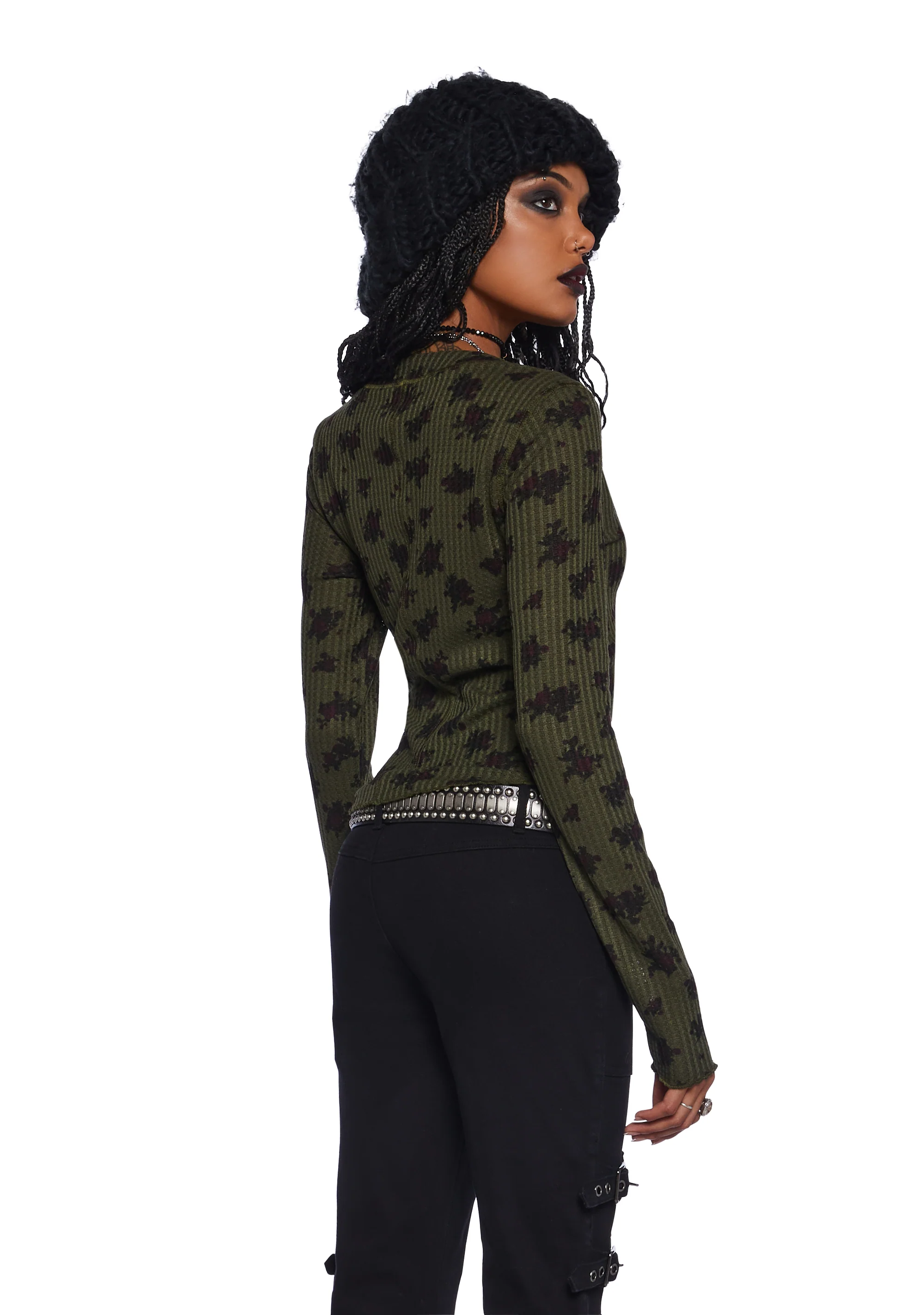 Goth In Geometry Floral Top - Image 4