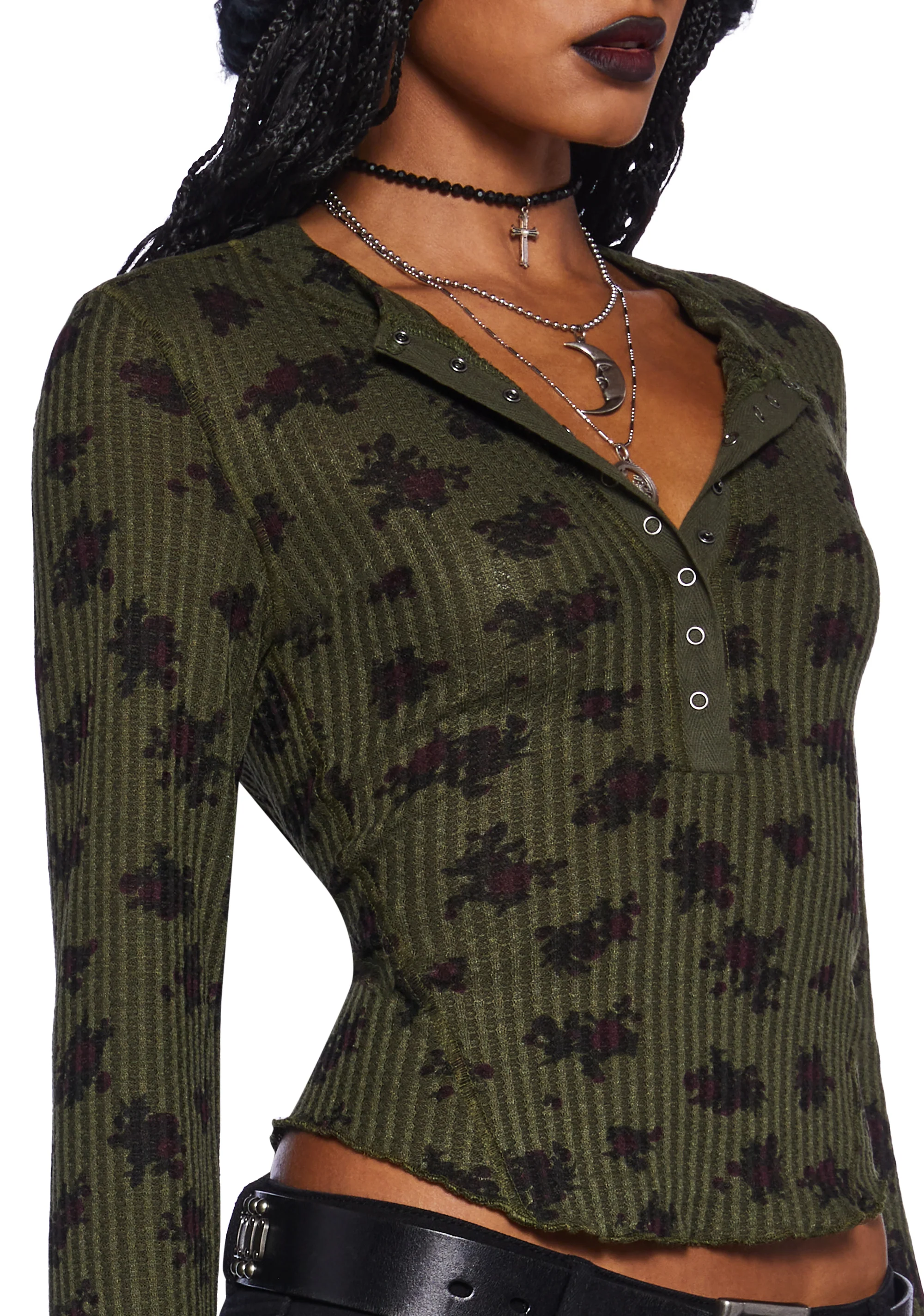 Goth In Geometry Floral Top - Image 5