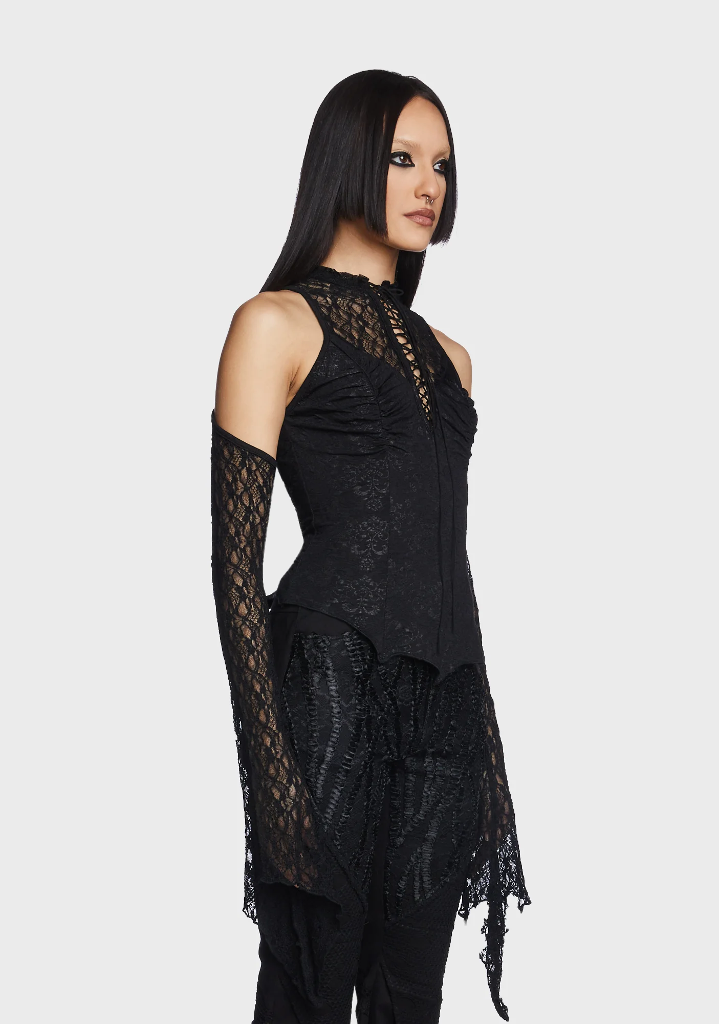 Goth Sexy Lace Shirt - Image 4