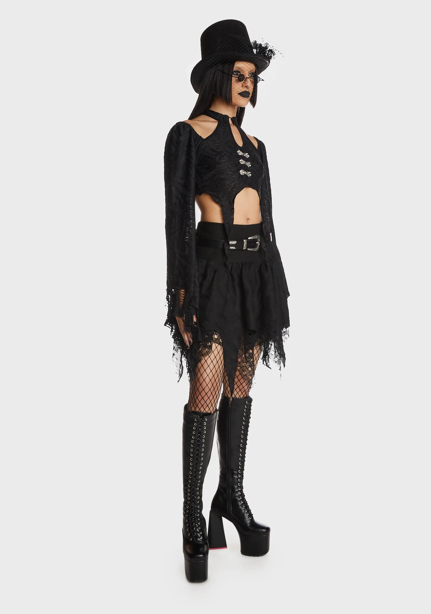 Gothic Bell Sleeves Crop Top - Image 5