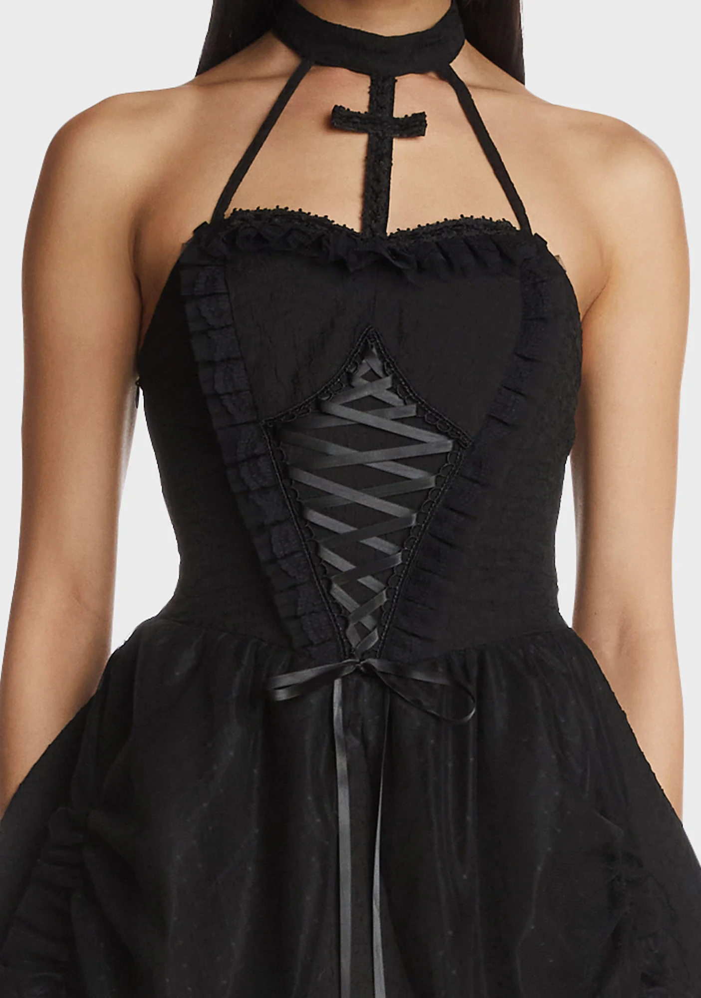 Gothic Big Cross Strap Dress - Image 2