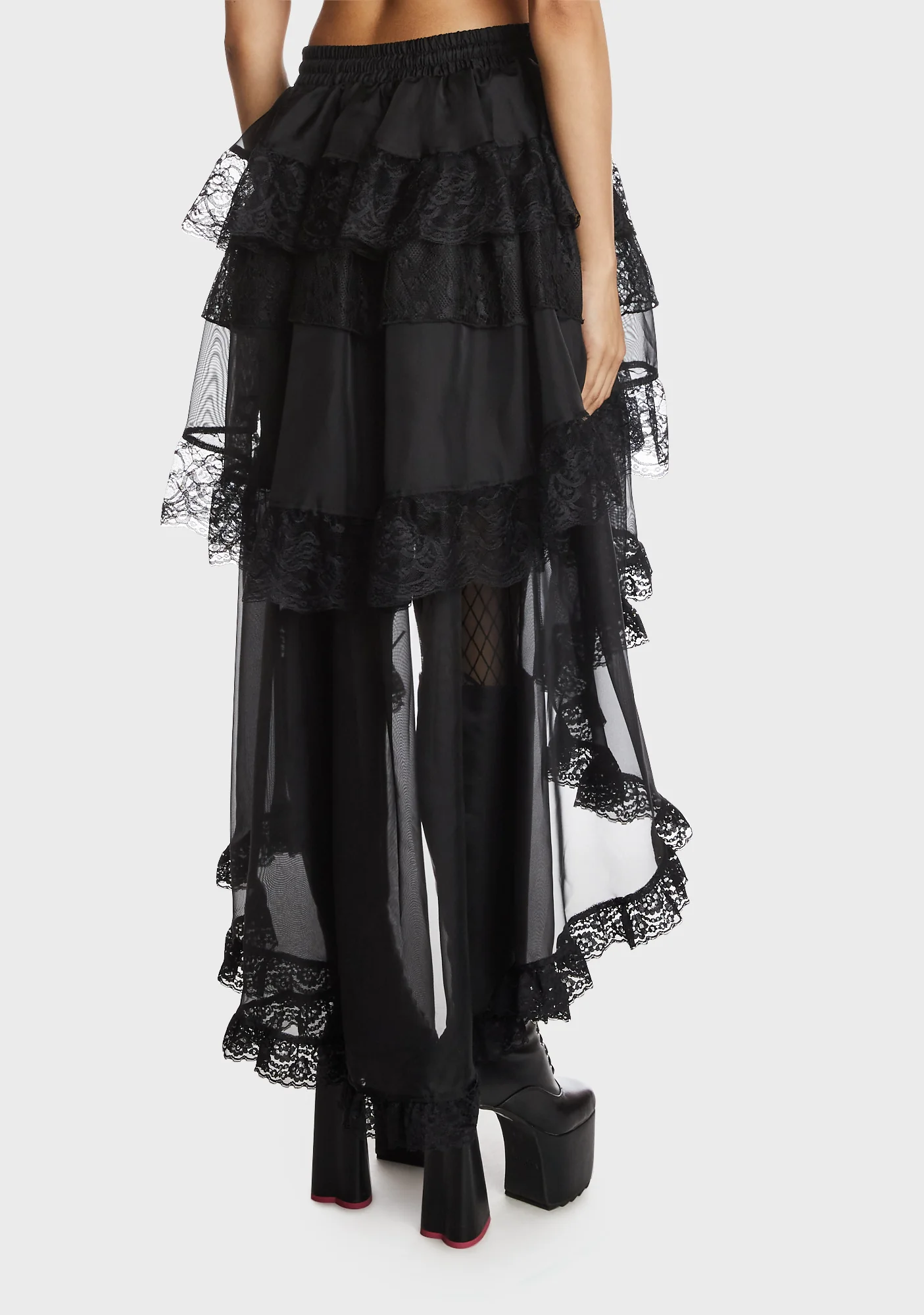 Gothic Chiffon High Low Petticoat - Image 4
