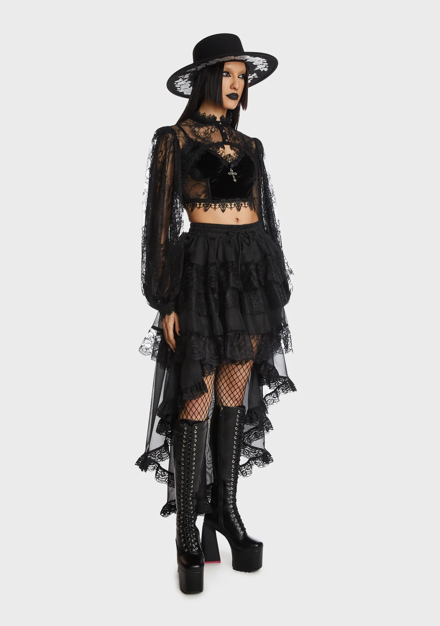 Gothic Chiffon High Low Petticoat - Image 5