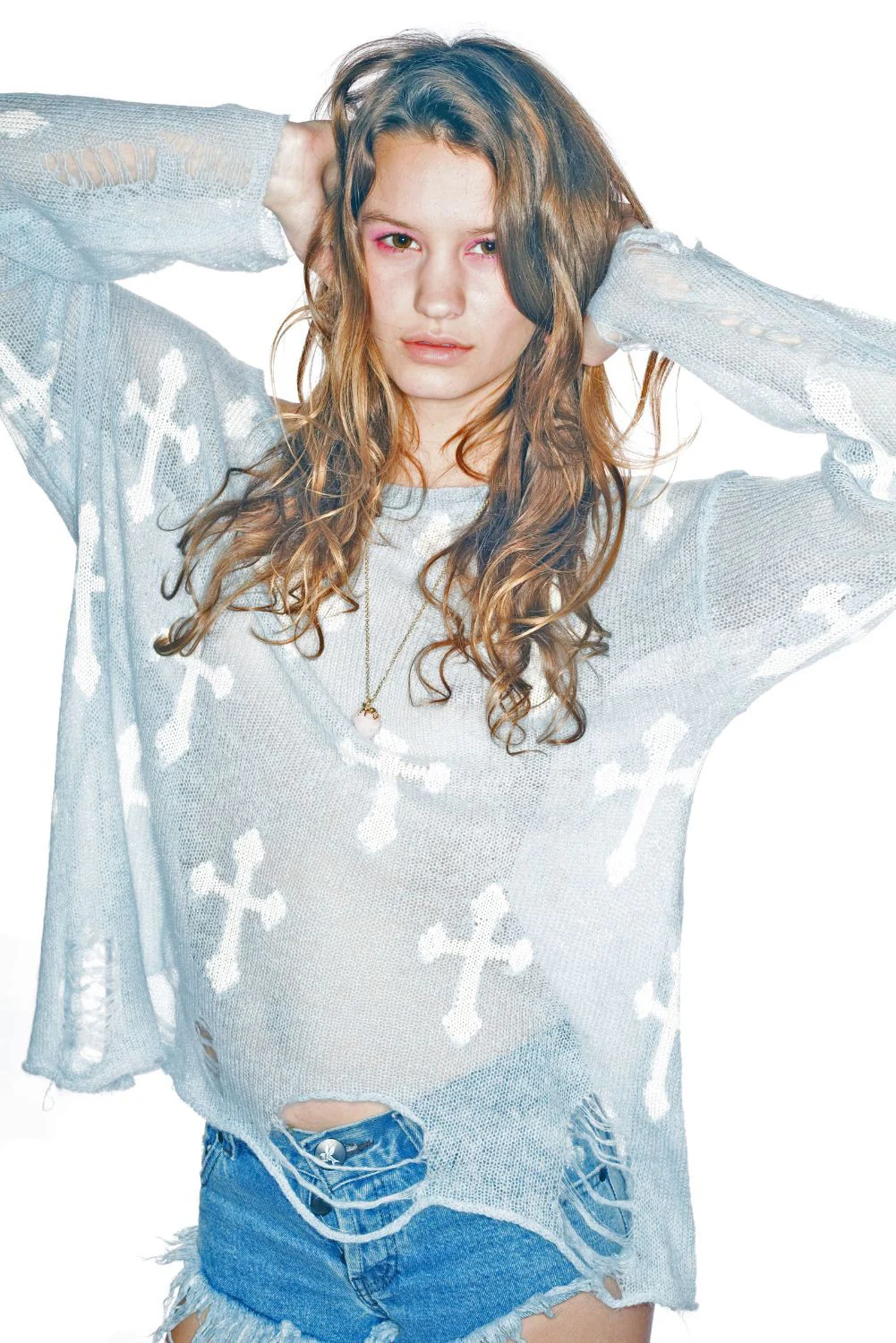 Gothic Cowgirl Lennon Sweater - Light Blue - Image 5