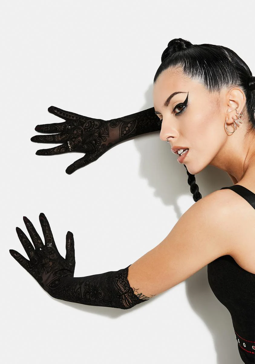Gothic Daily Lace Gloves - Image 2