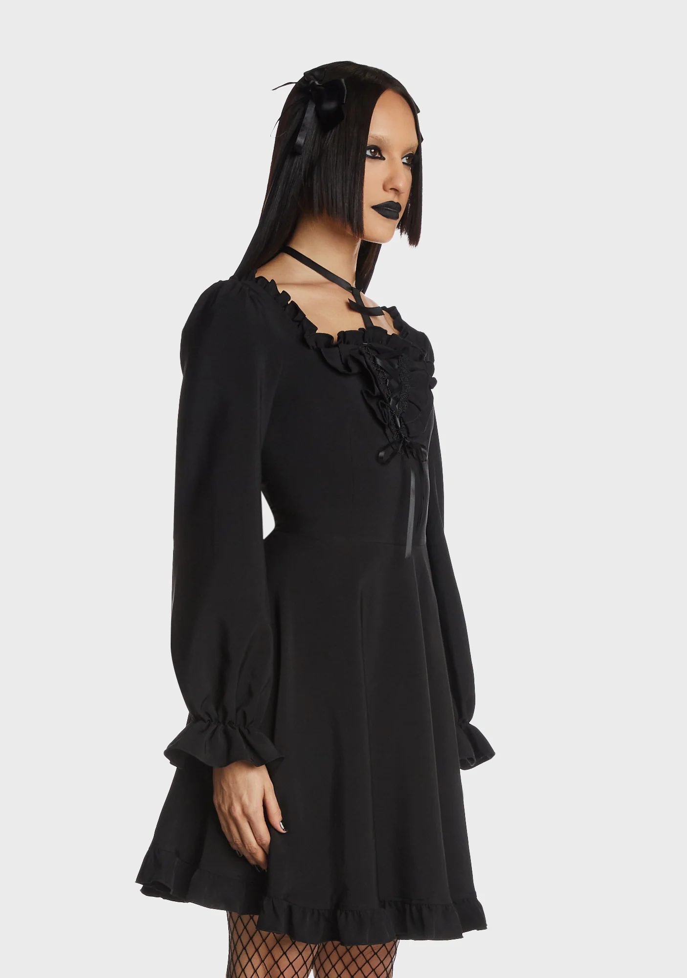 Gothic Dead Cross Frilly Dress - Image 4