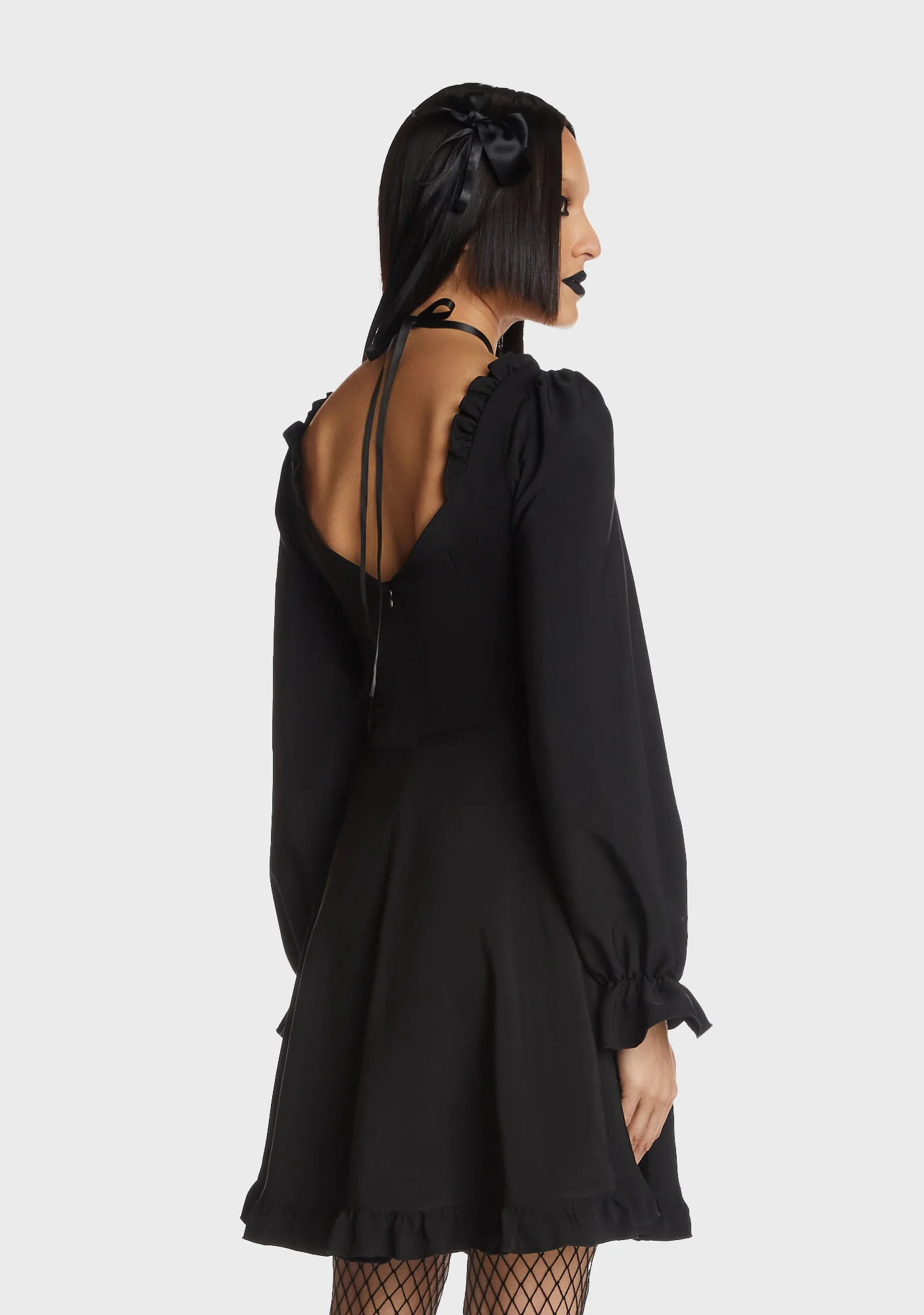 Gothic Dead Cross Frilly Dress - Image 5