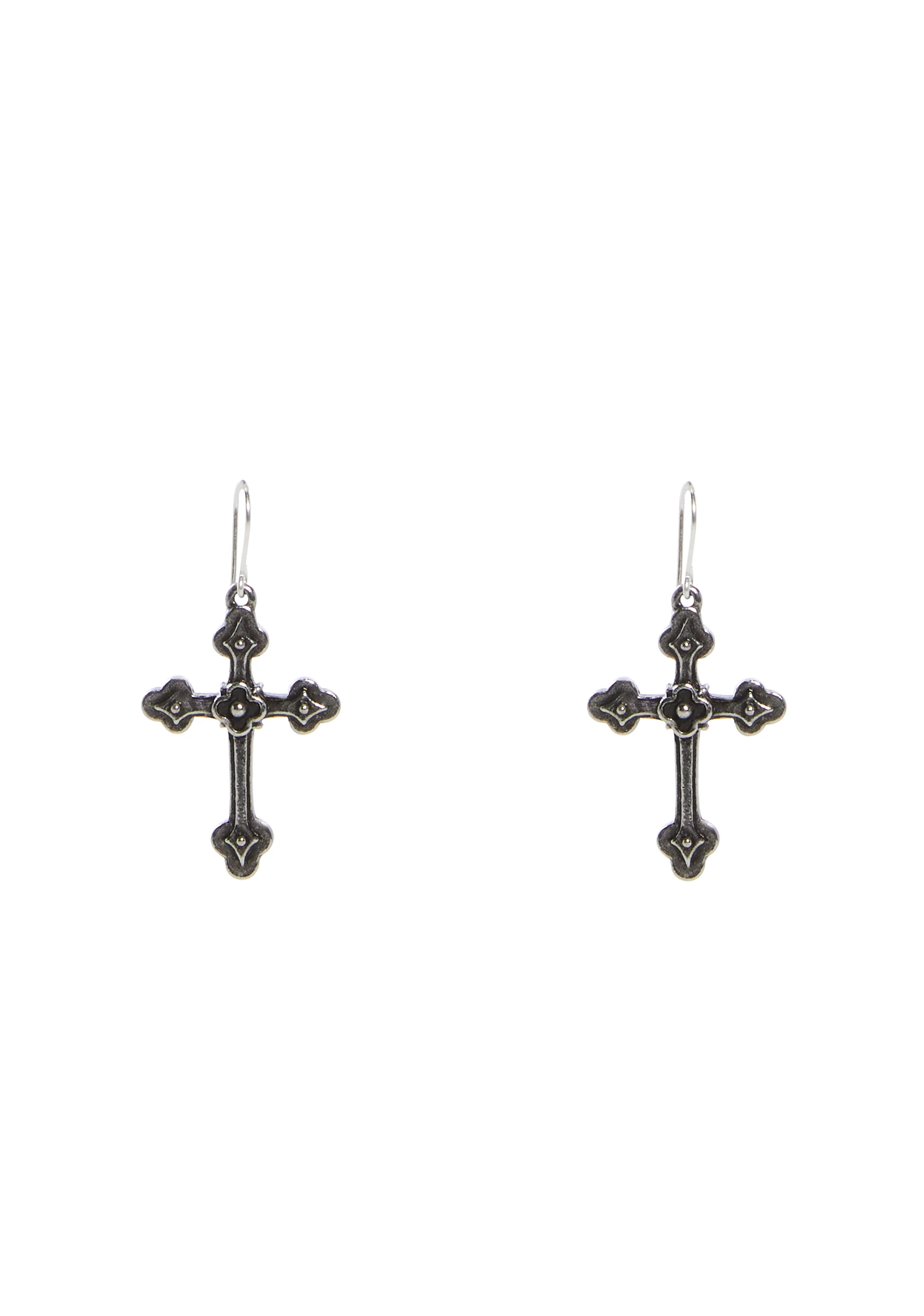 Gothic Devotion Cross Earrings - Image 3