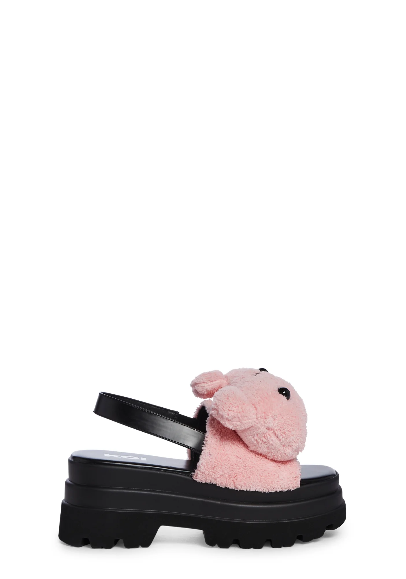Gothic Hug Life Fuzzy Platform Sandals-Pink - Image 3