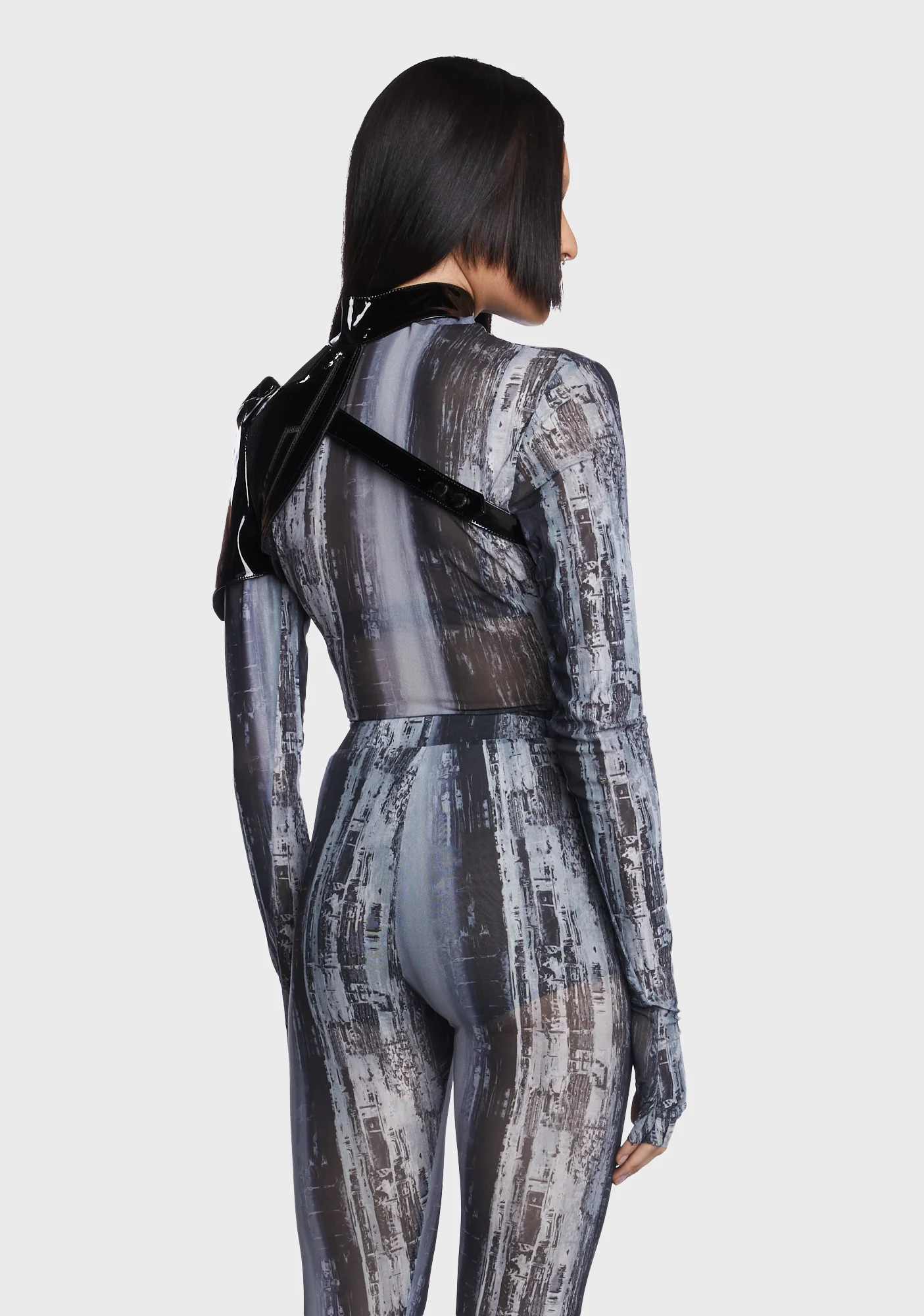 Gothic One-Arm Long Sleeve Short Coat - Image 3