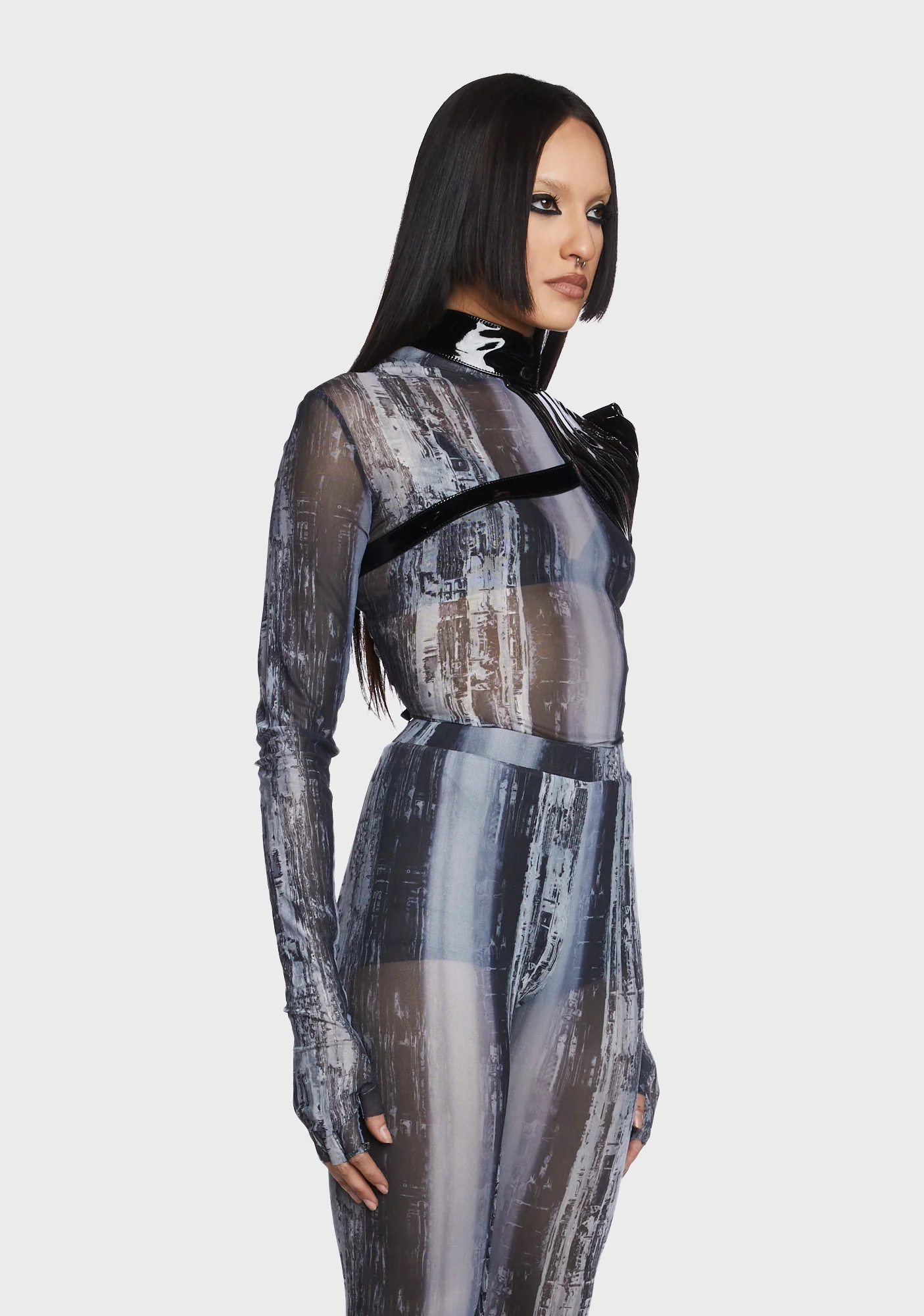 Gothic One-Arm Long Sleeve Short Coat - Image 5