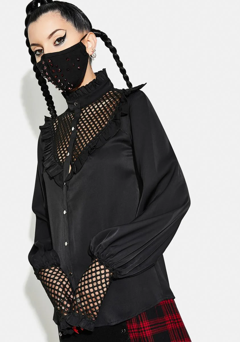 Gothic Style Mesh Chiffon Shirt - Image 2