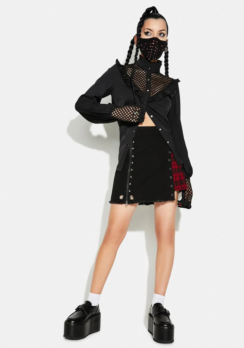 Gothic Style Mesh Chiffon Shirt - Image 3