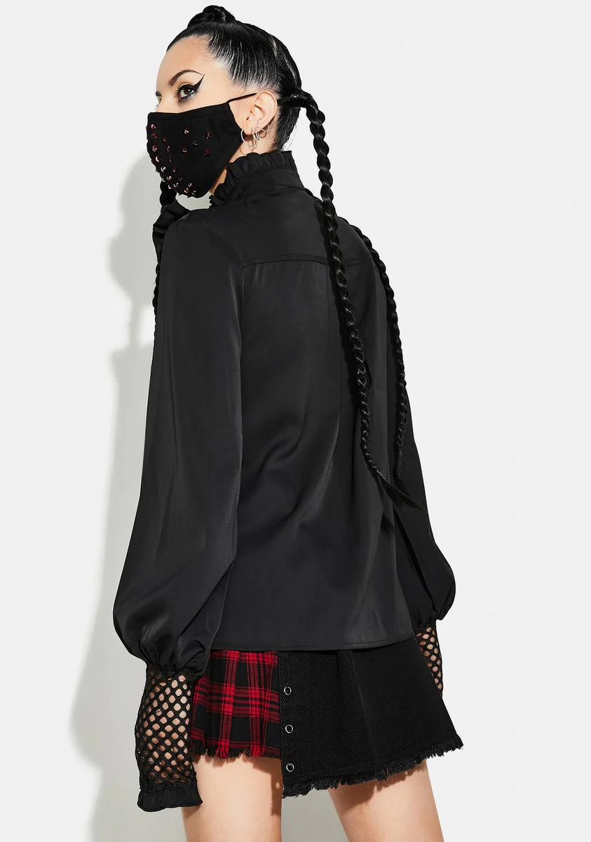 Gothic Style Mesh Chiffon Shirt - Image 4