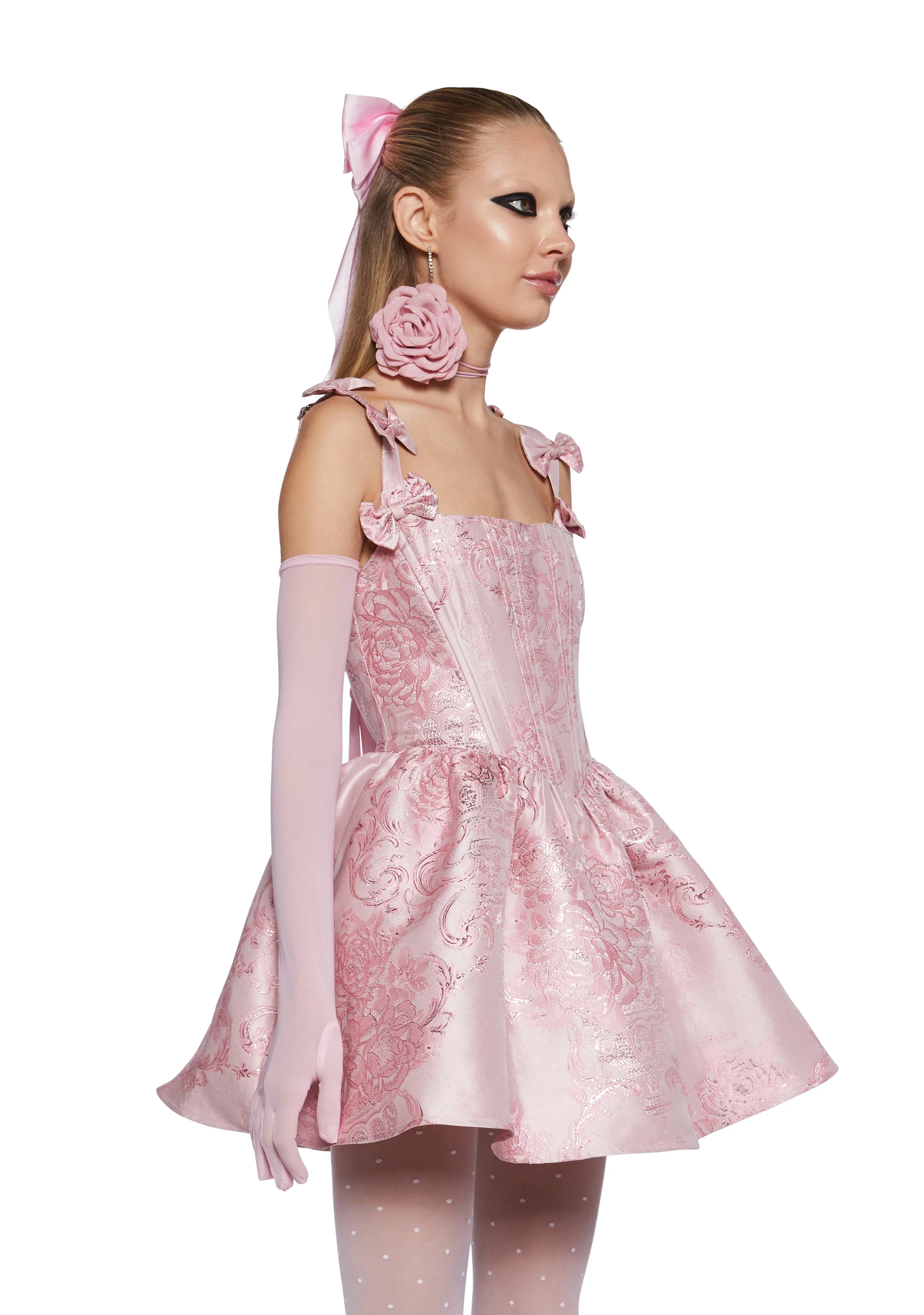 Grand Illusions Brocade Dress - Image 3