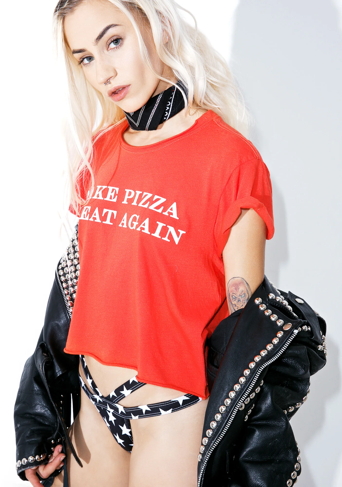 Great Pizza Crop Rolling Tee - Image 3