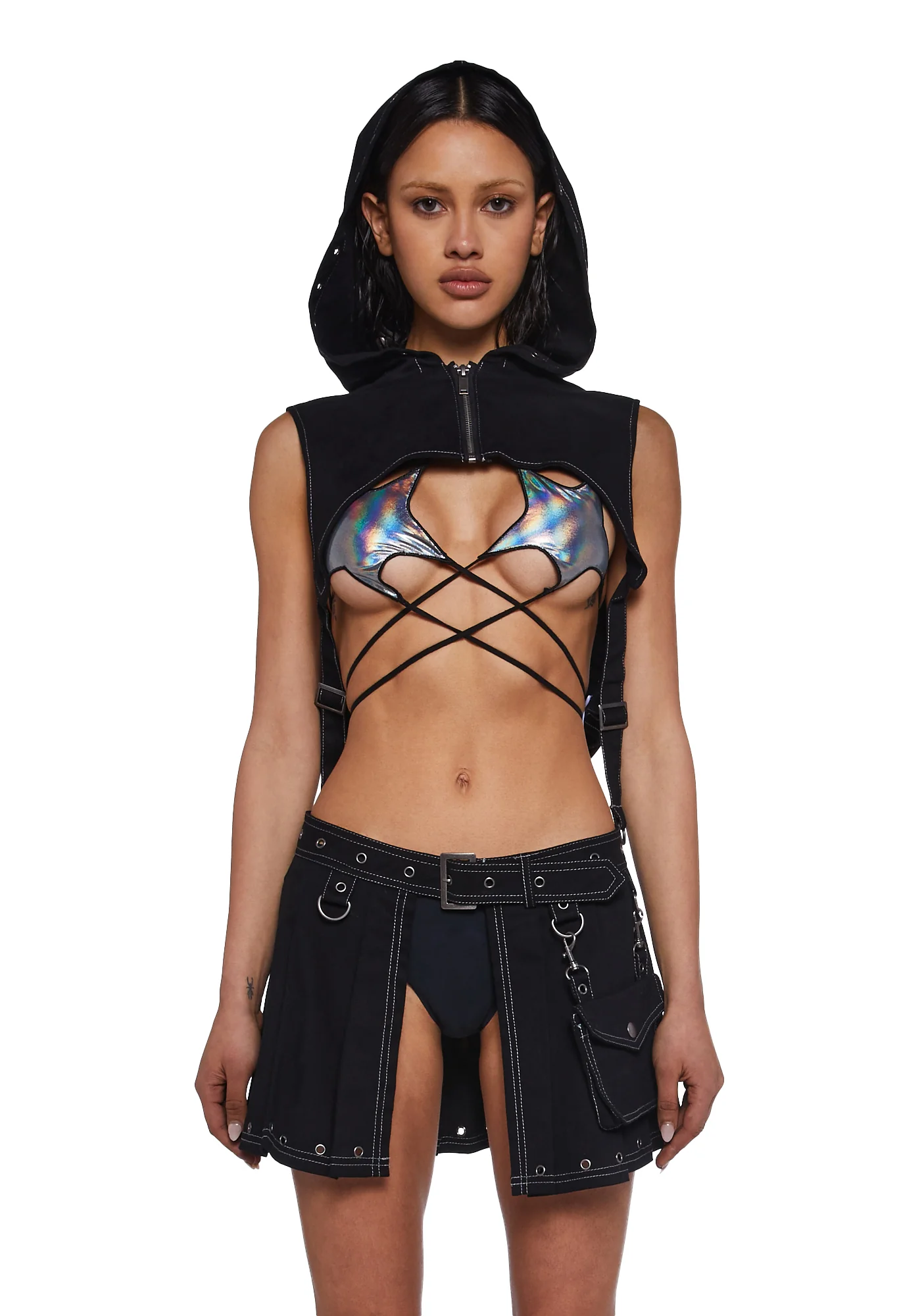Greatest Escape Backpack Hoodie - Black - Image 2
